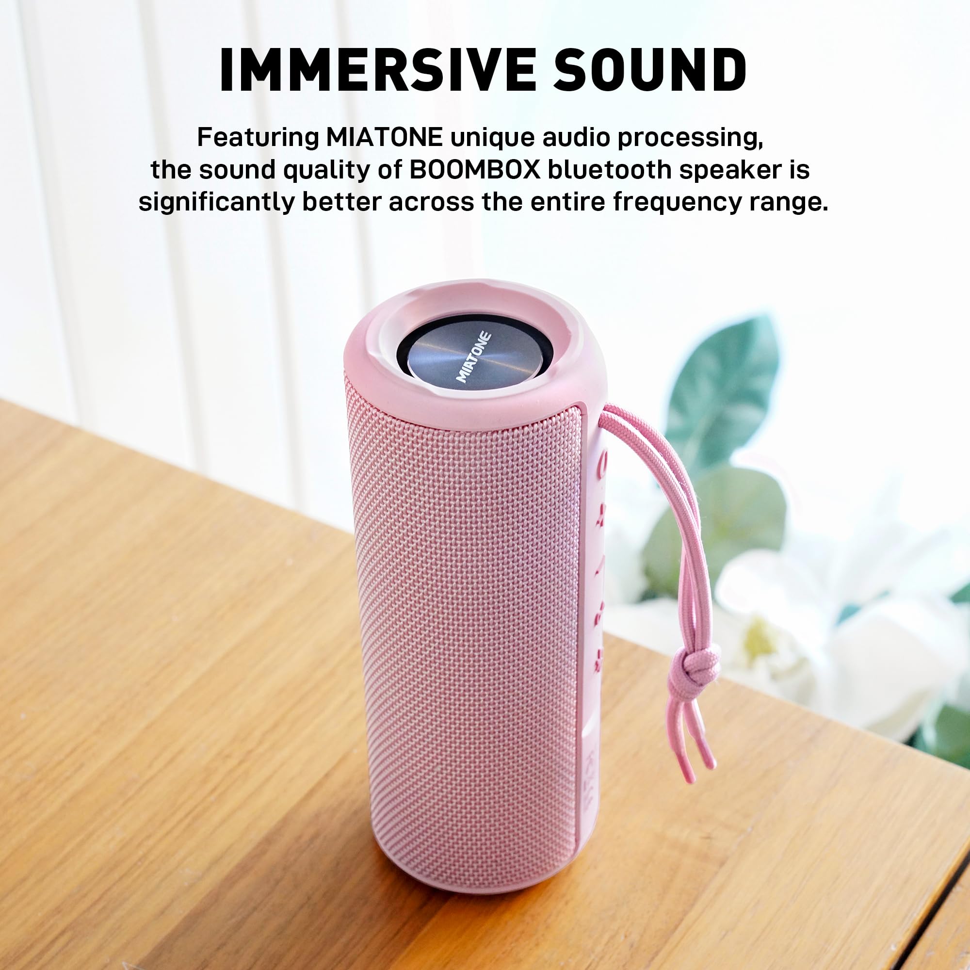 Miatone Outdoor Portable Bluetooth Speakers Wireless Speaker Waterproof   Pink