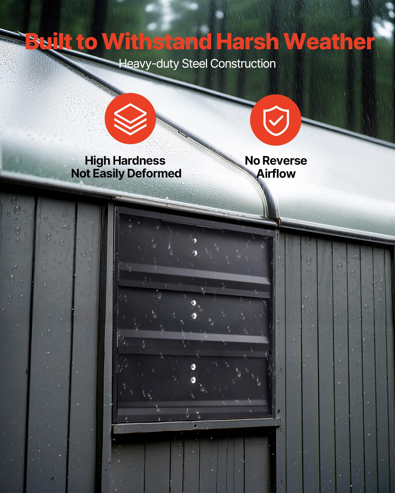 Vevor 12 Inch Shutter Exhaust Fan, Wall Mounted Attic Vent Fan With Variable Speed Controller, 1100 Cfm, Ac Motor, Heavy-Duty St