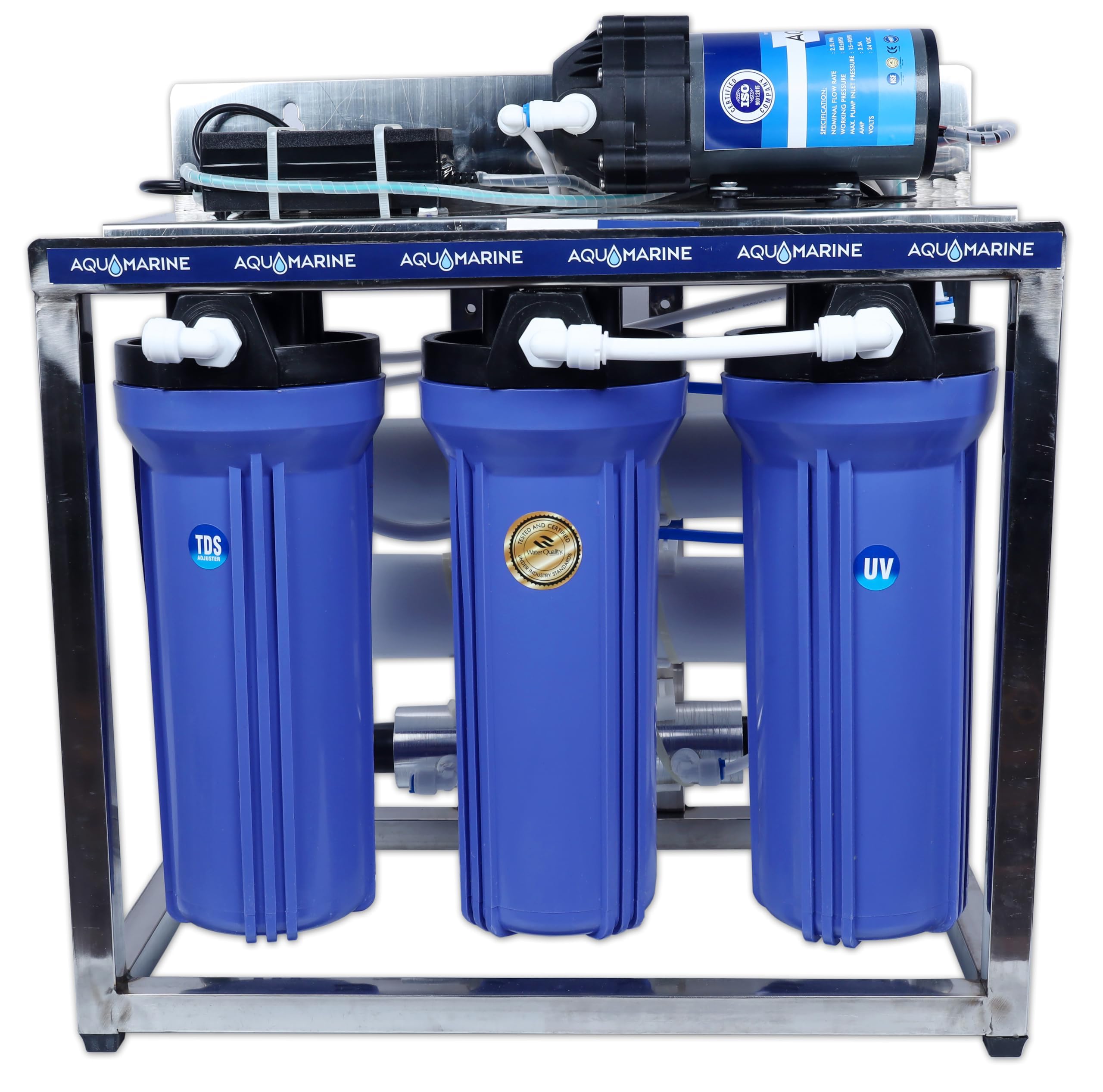 Aqua Marine 25 Lph Commercial Ro + Post Carbon Water Purifier With Tds Adjuster, Single Pump Purification And Fully Automatic Fu