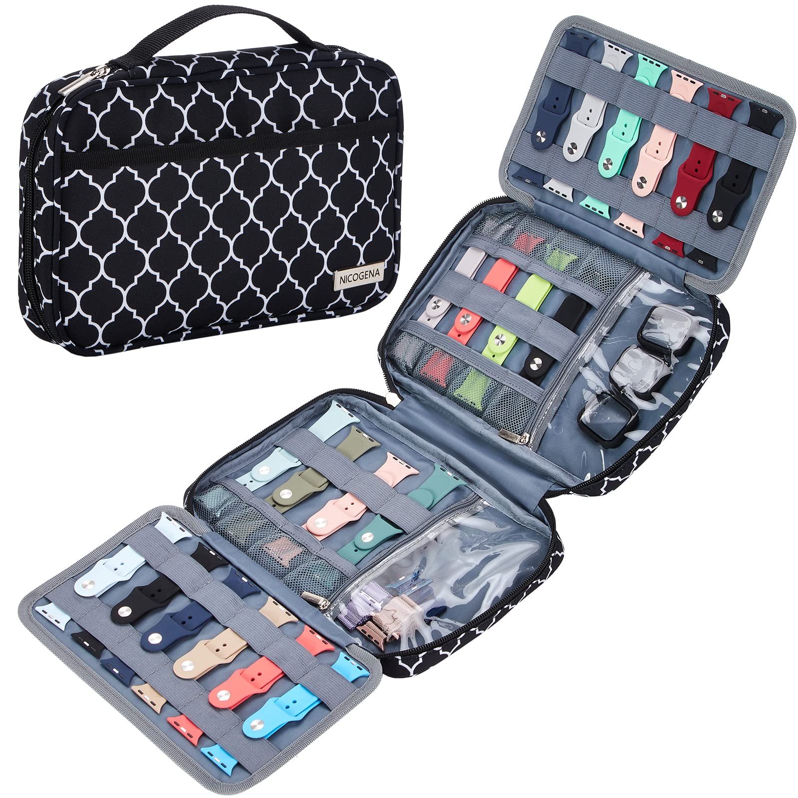 Nicogena 32 Watch Band Case For Apple Watch Bands And Accessories, Watch Straps Organizer And Storage Holder, Bag Only, Lantern