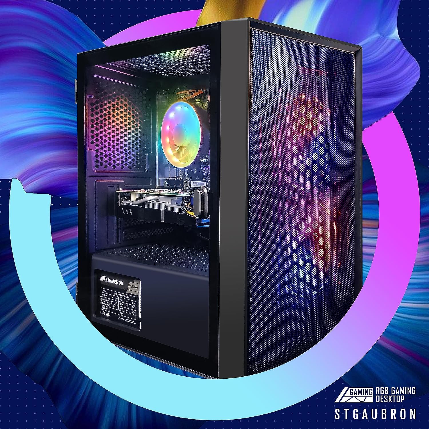 Stgaubron Gaming Pc,Geforce Gtx 1660 Super 6G Gddr6,Intel Core I3-10100F Up To 4.3G,16G Ddr4,1T Ssd,600M Wifi,Bt 5.0,Rgb Fan X 3