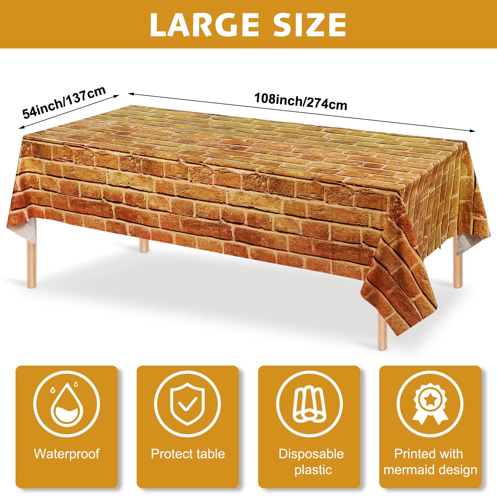 4.5 X 9 Feet Brick Stone Wall Backdrop Brick Wall Tablecloths Magic Wizard Brick Sheet Table Cover Retro Red Brick Backdrop For