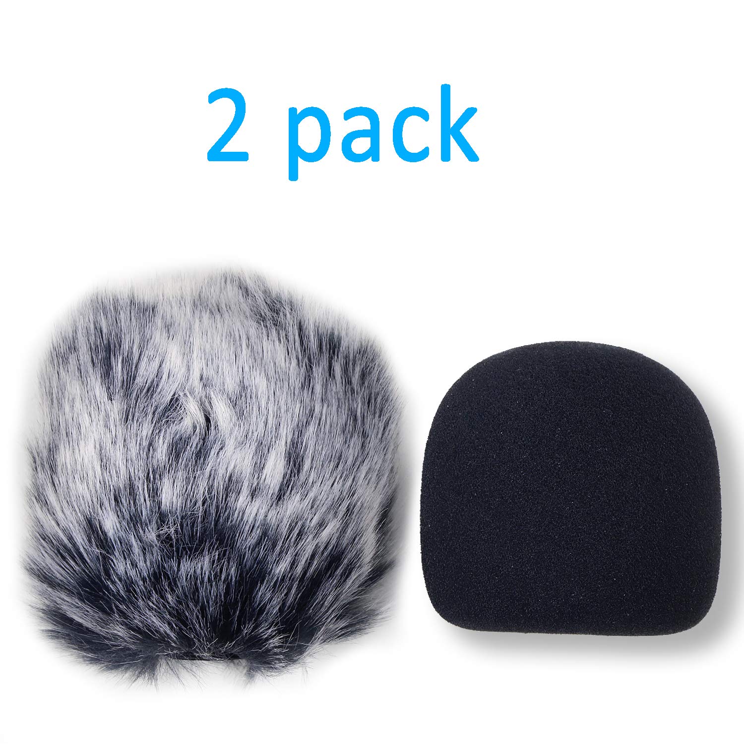 SM57 Pop Filter Foam Cover   Mic Windscreen with Furry Wind Screen Windjammer Compatible with Shure SM 57 Microphone to Blocks Out Plosives by YOUSHARES (2 PCS)