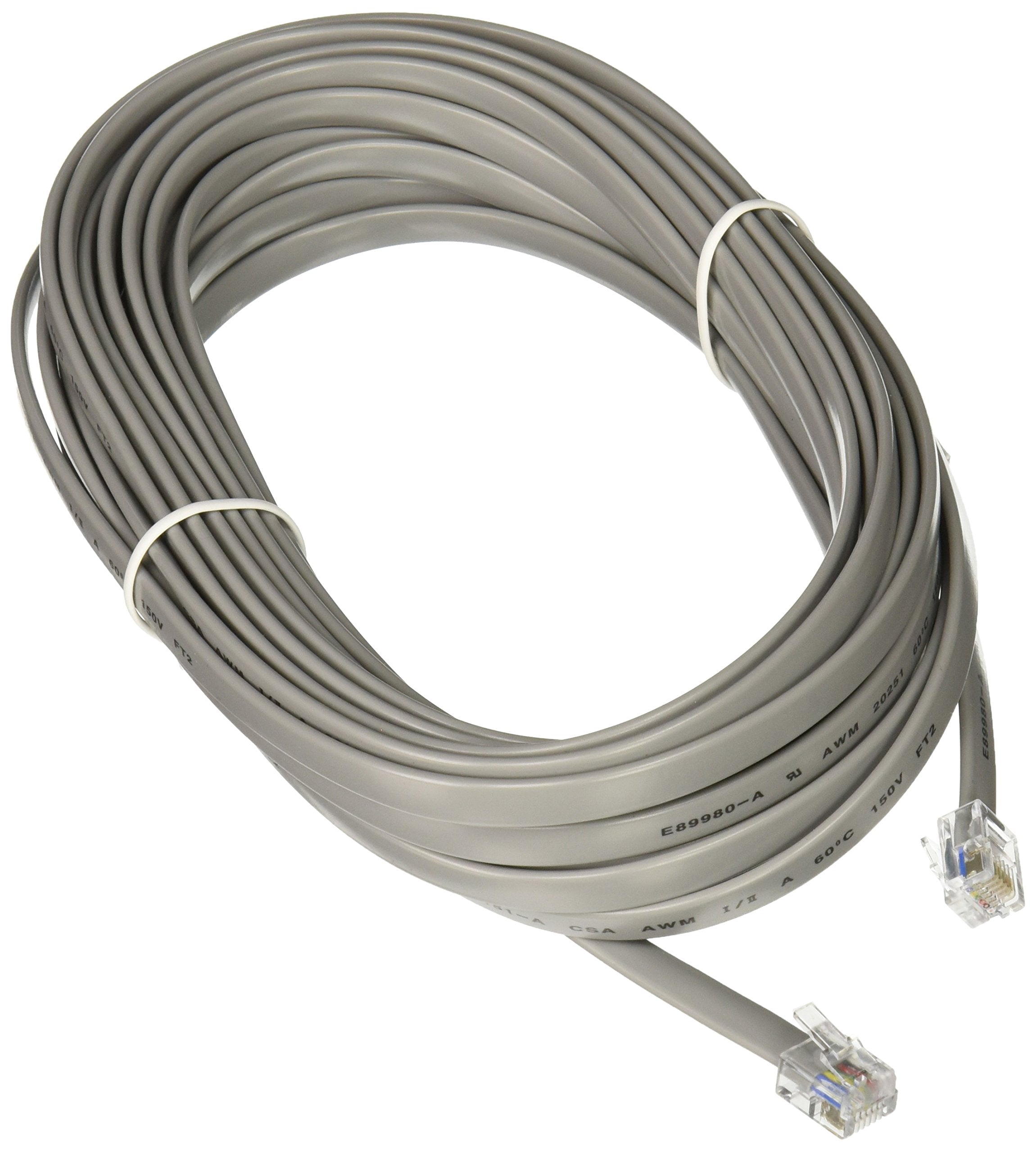 C2G 08133 Rj12 Modular Telephone Cable, Silver (25 Feet, 7.62 Meters)