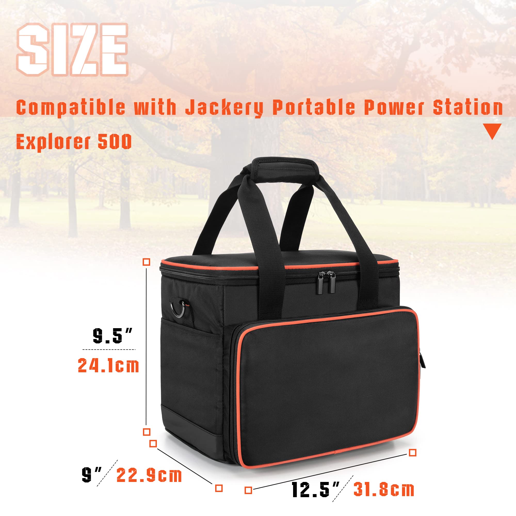 Trunab Travel Carrying Case Compatible With Jackery Explorer 500, Portable Power Station Storage Case With Waterproof Bottom And