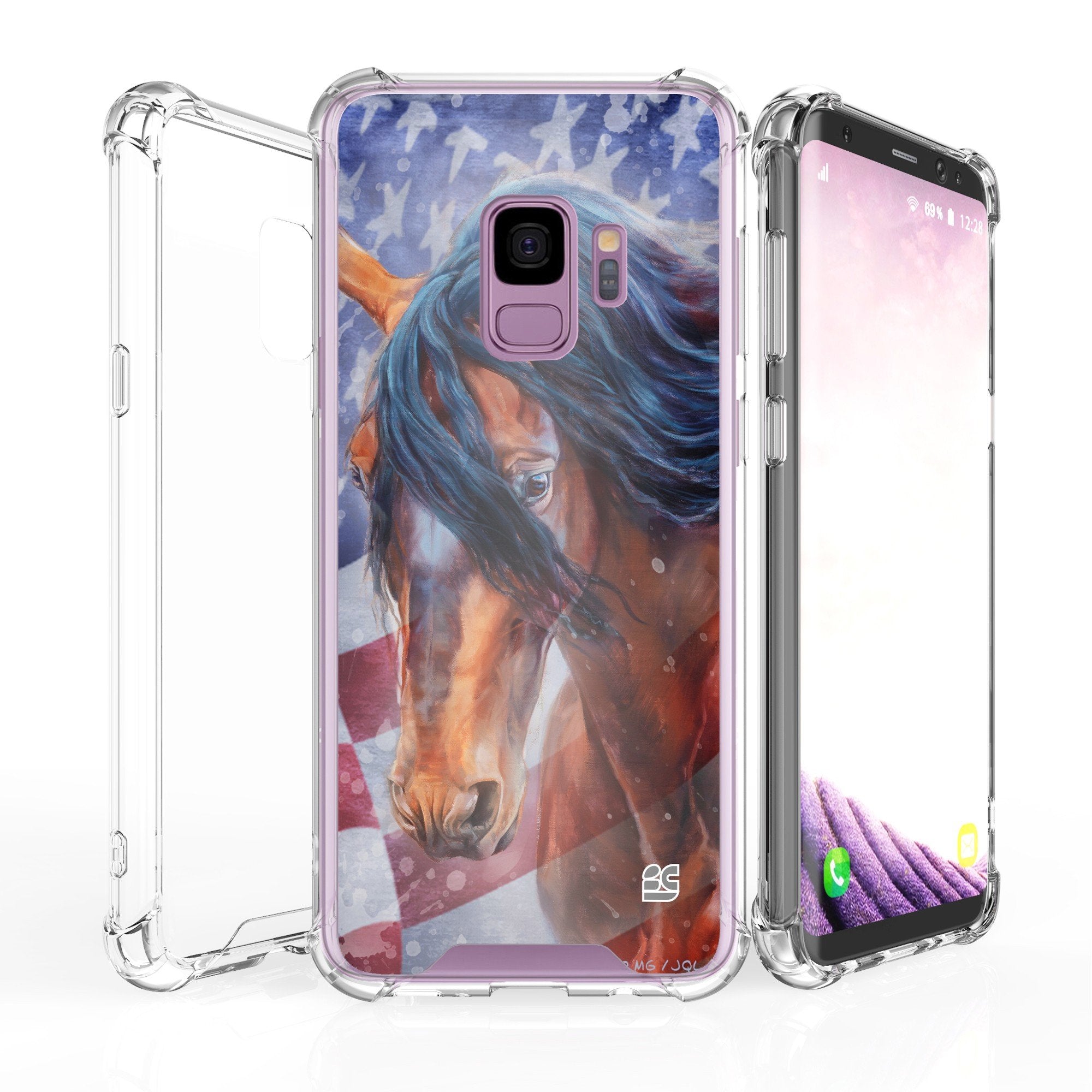Compatible with Samsung Galaxy S9 Plus G965 Slim Lightweight Case w/Air Cushioned [Shock-Absorbing] Bumper Cover - American Hors