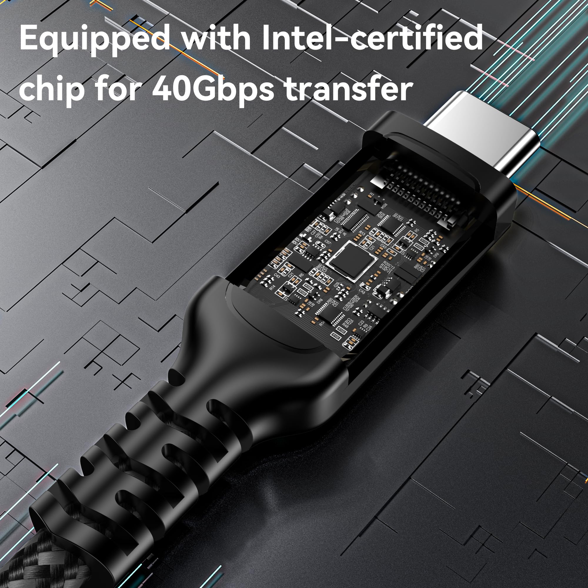 2 Pack Usb 4 Cable Compatible With Thunderbolt 4 Cable 40Gbps High Speed Usb C Cable Supports 240W Fast Charing And 8K@60Hz Display For Thunderbolt 3 Macbook, Ipad, 3.3Ft