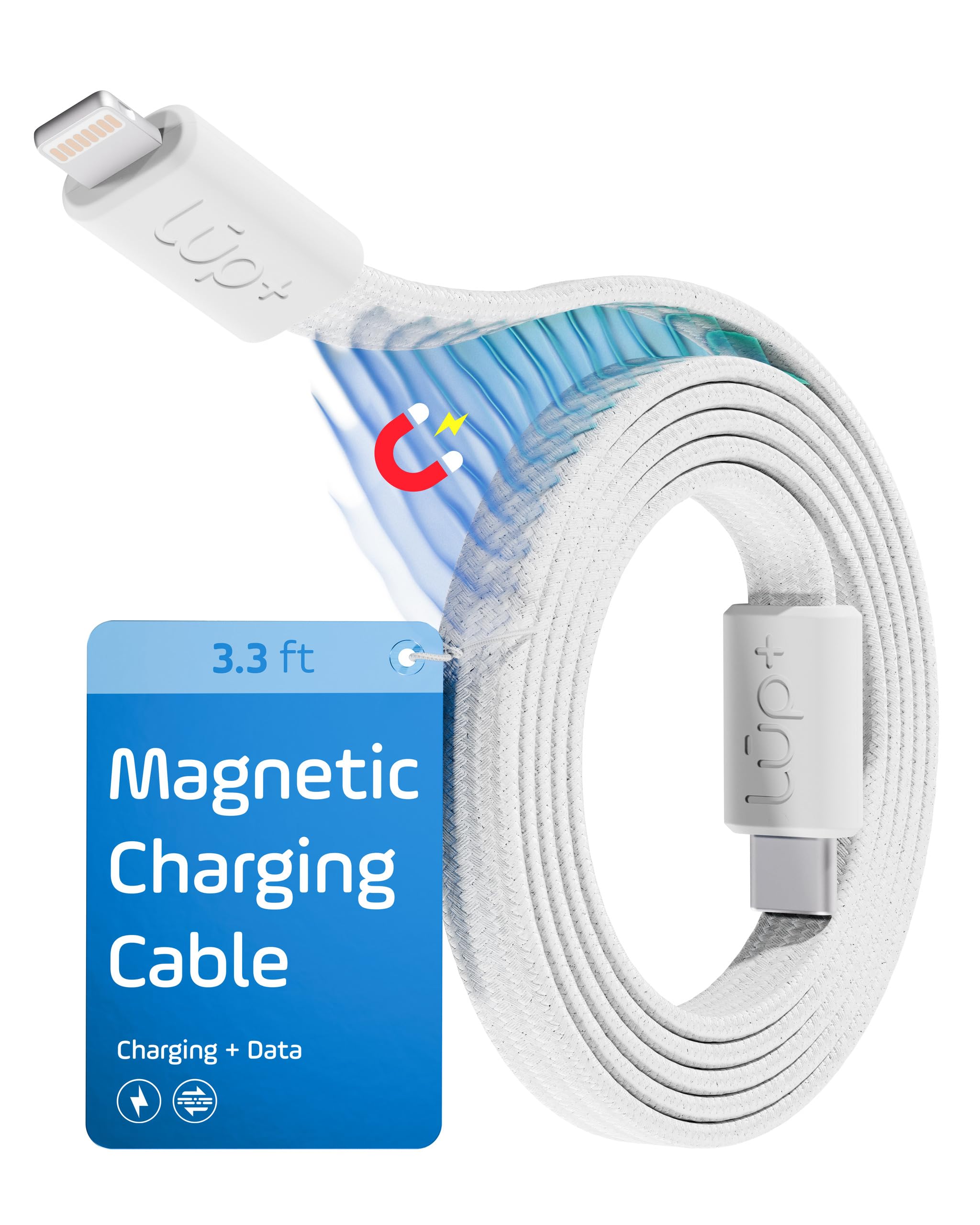Lup+ Magnetic Cable | 3.3Ft | Usb C To Lightning | Magnetic Charger Cord Compatible With Iphone Magnetic Charging Cable Magnetic
