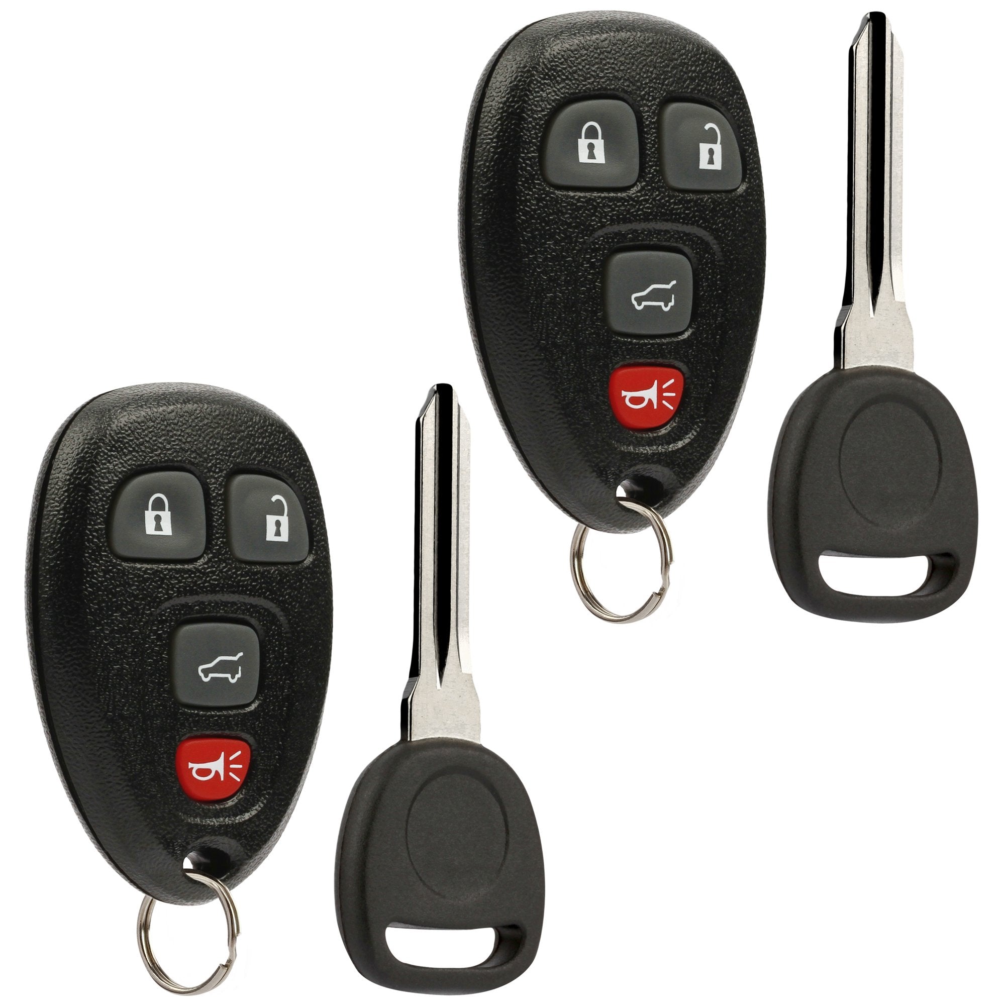Car Key Fob Keyless Entry Remote with Ignition Key fits Chevy, Cadillac, GMC, Buick, Saturn (OUC60270, OUC60221), Set of 2