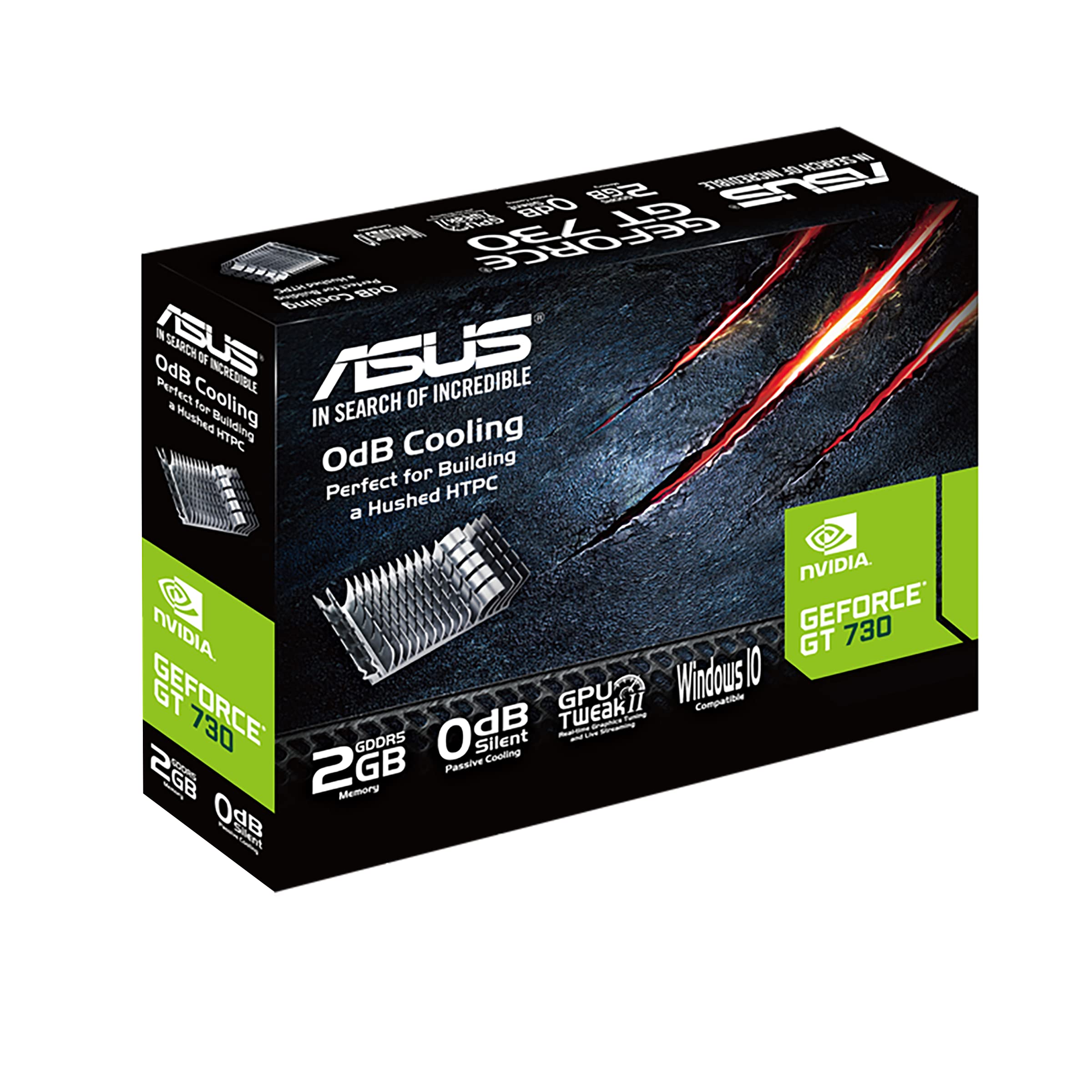 Asus Geforce Gt 730 2Gb Gddr5 Low Profile Graphics Card For Silent Htpc Builds (With I/O Port Brackets)