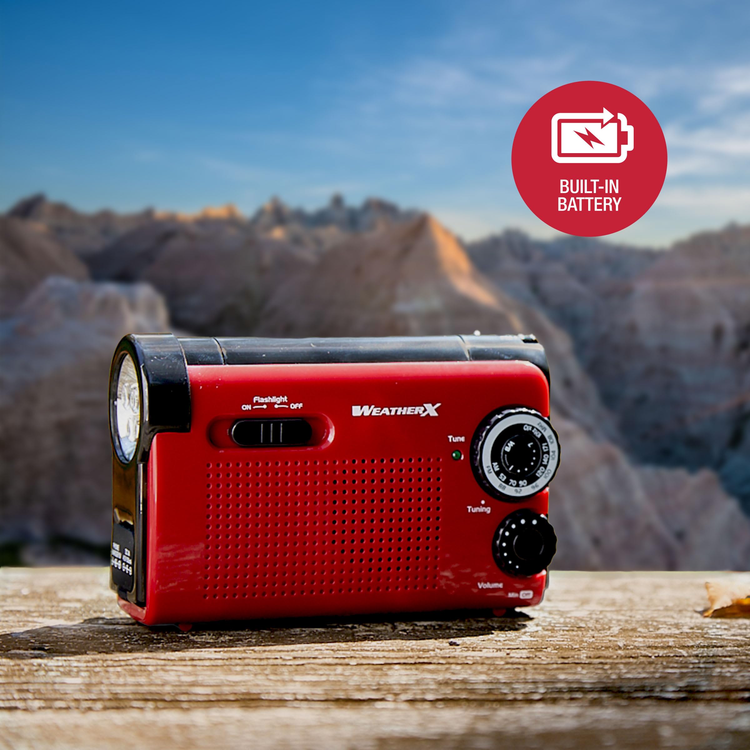 Weatherx Weatherx Wr182R Instant Noaa Weatherband Radio (Black) Red/Black