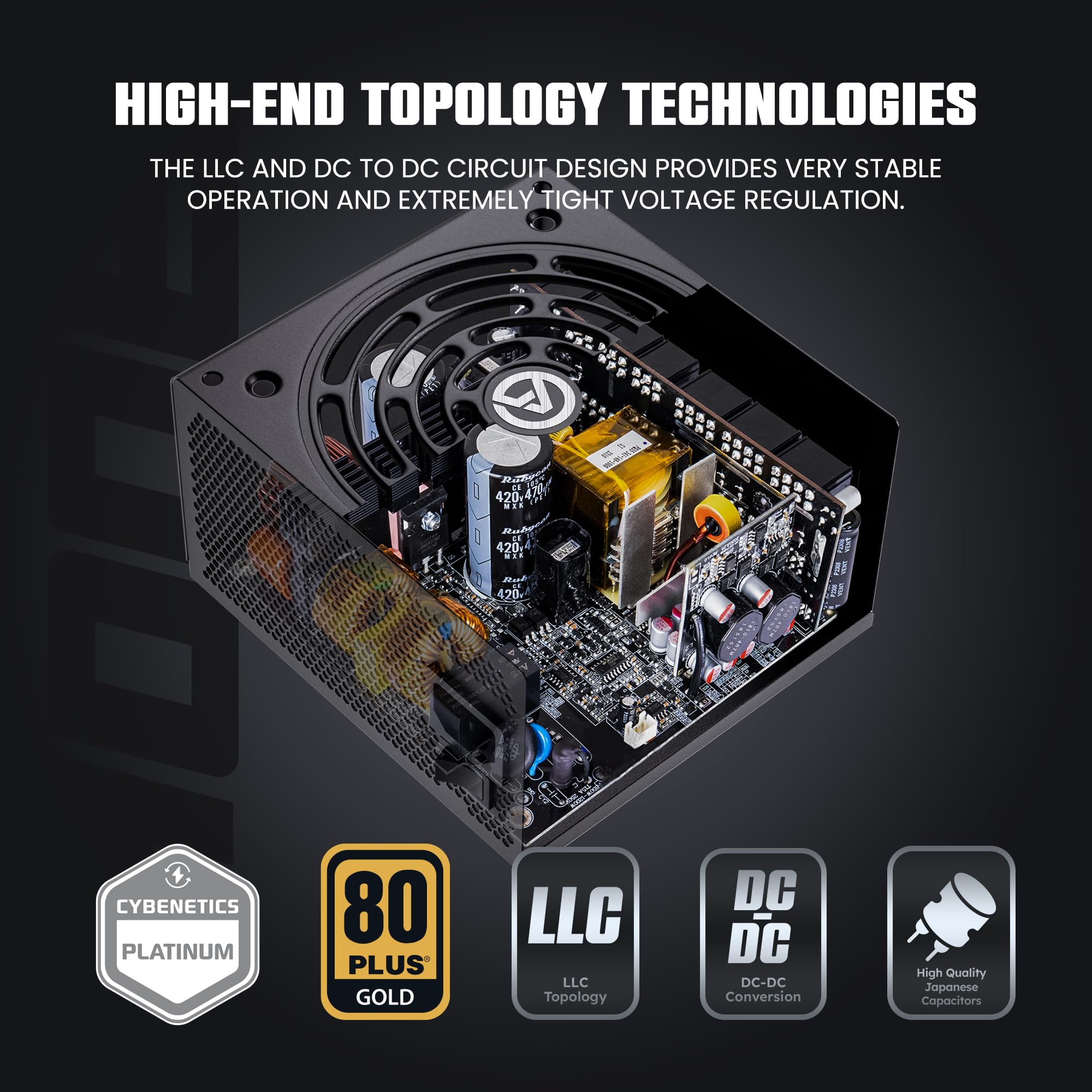 Aresgame 1300W Atx 3.0 Pcie 5.0 Power Supply, 80 Plus Gold Certified, Fully Modular, 10 Year Warranty