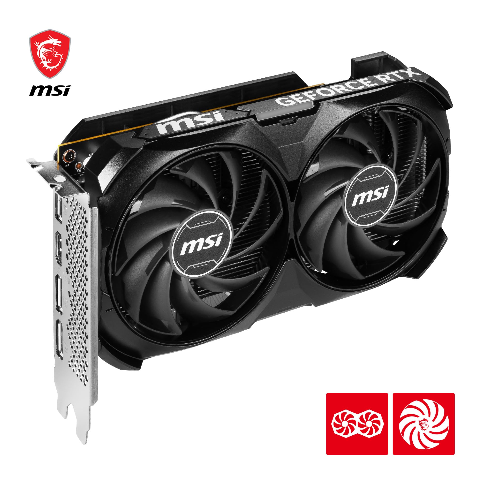 Msi Geforce Rtx 4060 Ventus 2X Black 8G Oc Gaming Graphics Card   8Gb Gddr6X, Pci Express Gen 4, 128 Bit, 3X Dp V 1.4A, Hdmi 2.1
