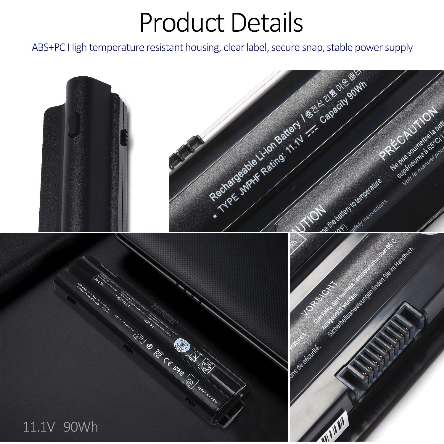 Solice New R795X Xps L702X L502X L501X Laptop Battery Compatible With Dell Xps 17 L701X Xps 14 L401X,Fit: 312 1123 312 1127 453