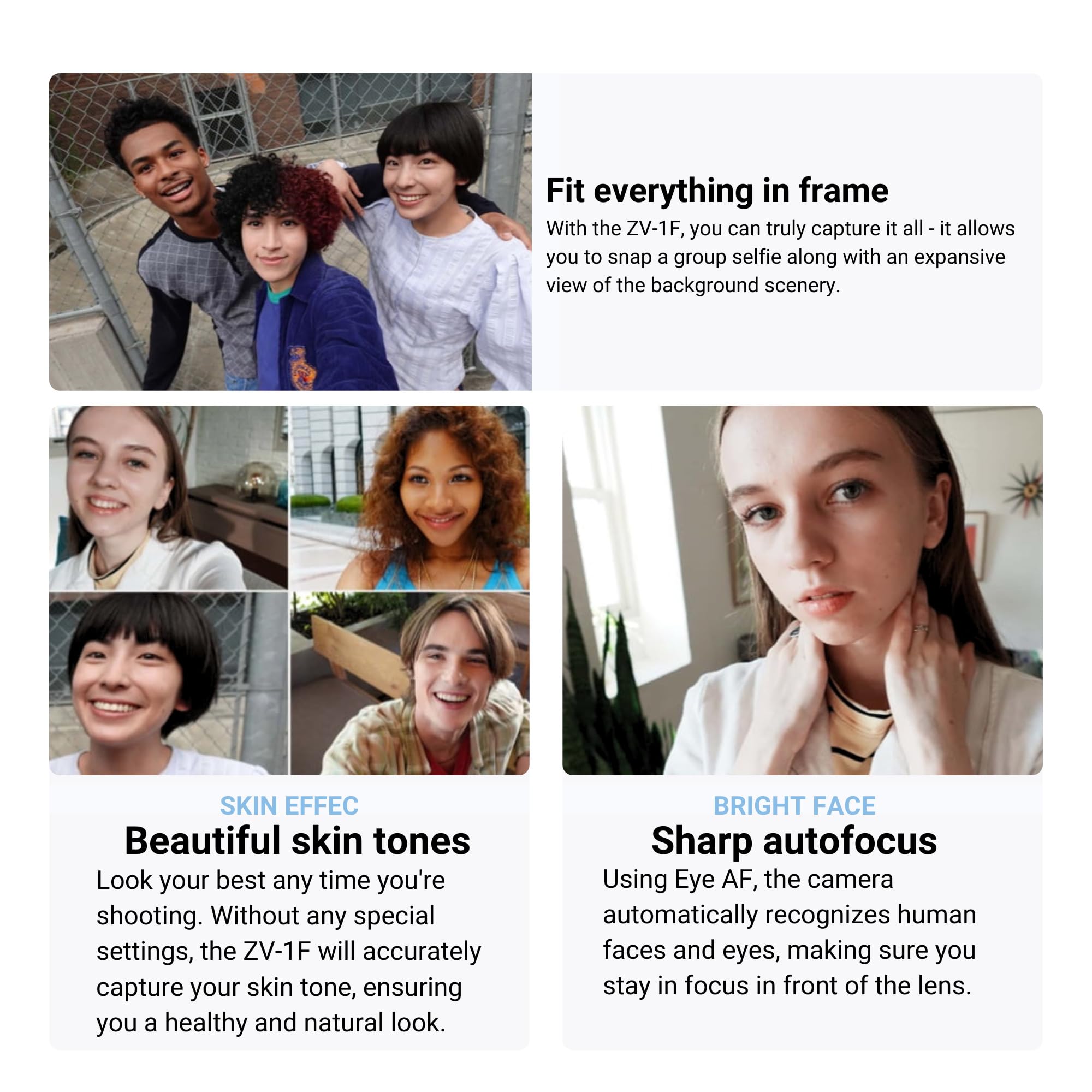 Sony Zv-1F Vlog Camera For Content Creators And Vloggers (White) Bundle With Accvc1 Vlogger Accessory Kit, Holster Camera Case,