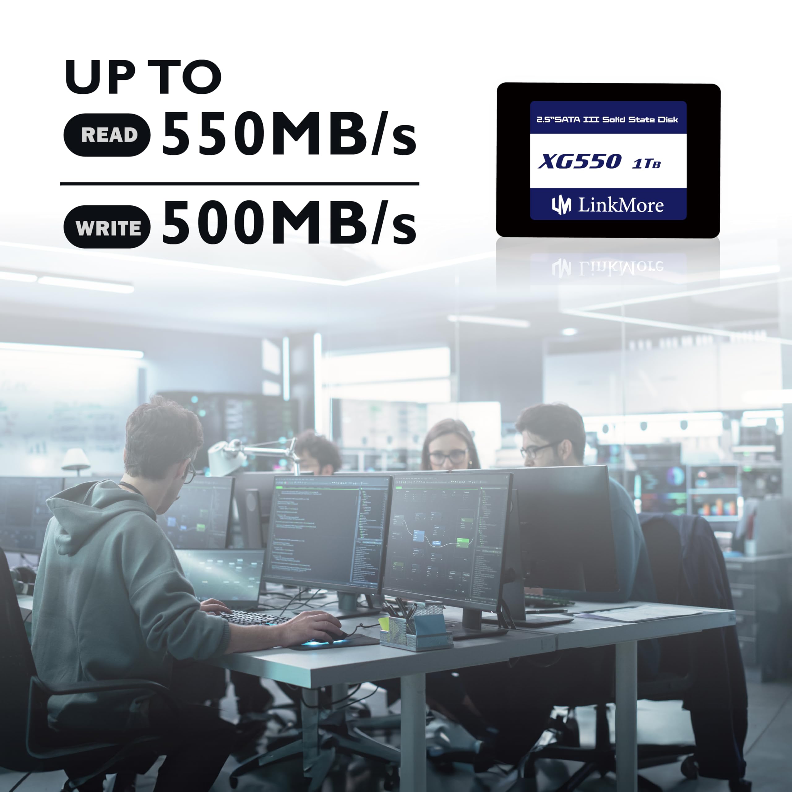 Linkmore Xg550 1Tb 2.5'' Sata Iii (6Gb/S) Internal Ssd, Solid State Drive, Read Speed Up To 550Mb/S, 2.5 Inch Pc Desktop