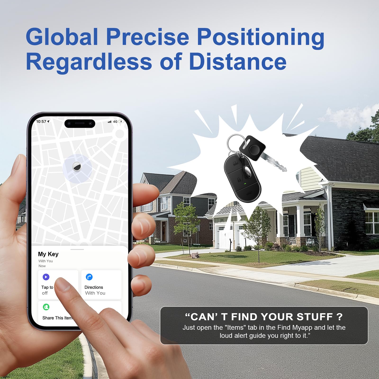 Air Tracker Tag [Apple Mfi Certified] With Find My(Ios Only), Key Finder With No App Needed, Waterproof, 365-Day Standby,Pet Wal