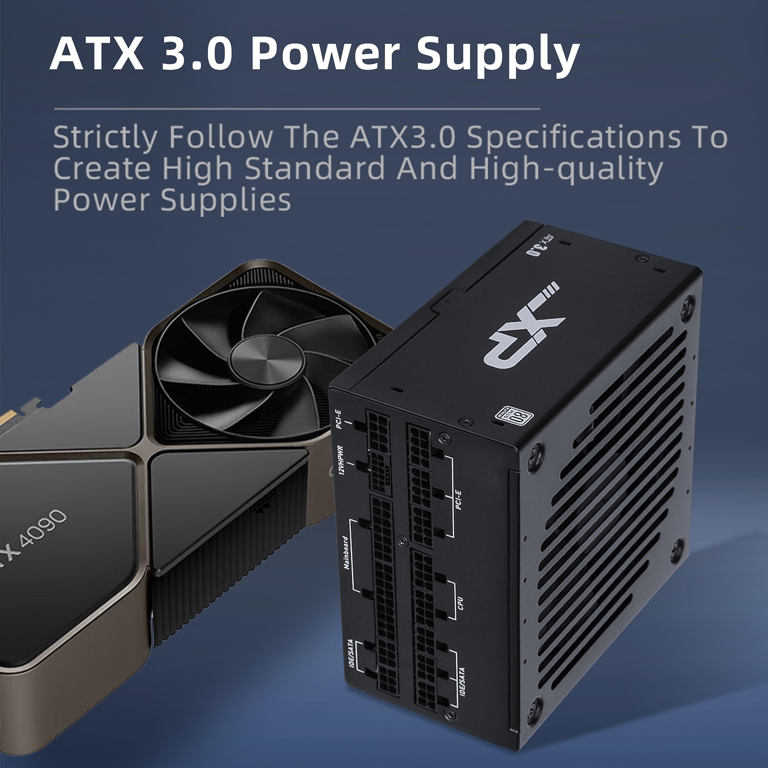 Sama Pc Power Supply, Xp1000W Fully Modular Psu Platinum 80+, 12Vhpwr Psu, Atx3.0&Pcie5.0 Gaming Psu, 120Mm Silent Fdb Fan, 1000