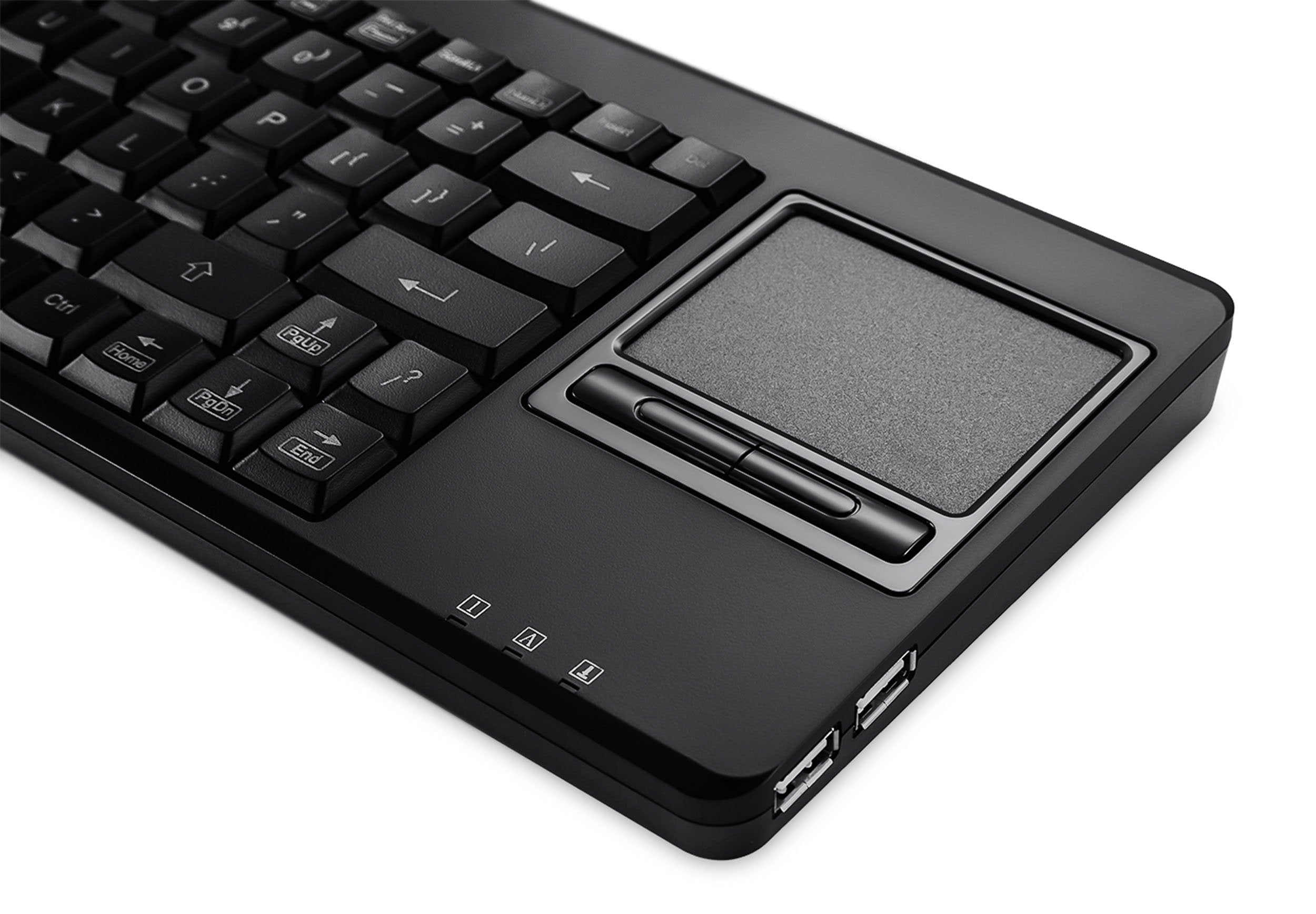 Perixx Periboard 315H, Wired Usb Backlit Keyboard With Touchpad And 2 Usb Ports, Black (10917)
