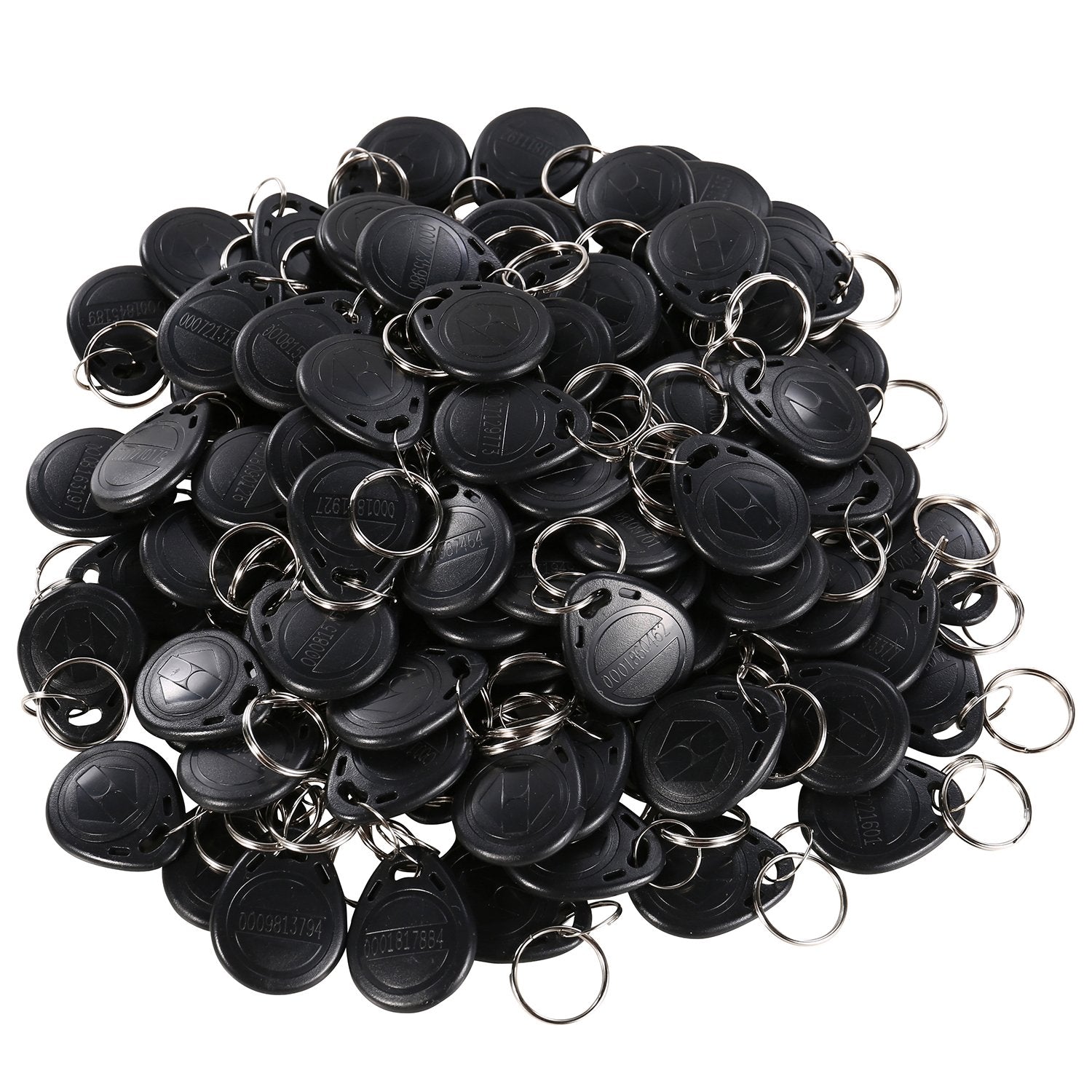 Hwmate 125Khz Rfid Smart Em Id Read Only Entry Access Keyfob Tag Token Keychain Card (100 Pack) (Black)