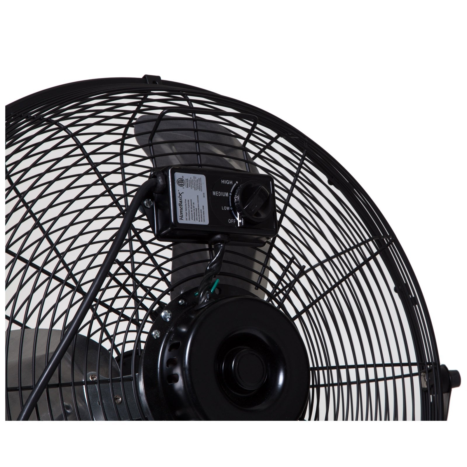 Homebasix Lf 20 High Velocity Floor Fan, Black