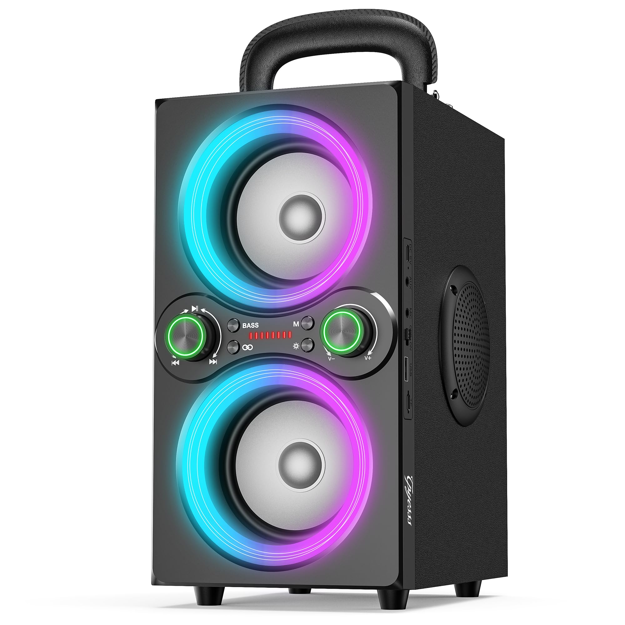 Tpyesss Bluetooth Speakers, 80W(Peak) Wireless Tws Portable Bluetooth Speaker, Beat Driven Lights, 100Db Loud Stereo Speaker Wit