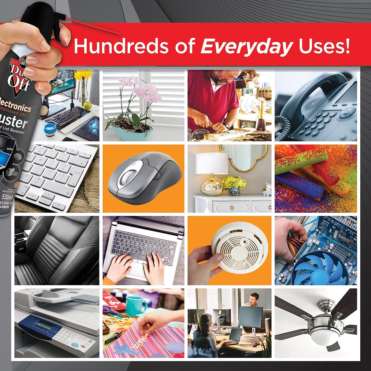 Dust Off Disposable Compressed Air Duster, 17 Oz Can, 2/Pack