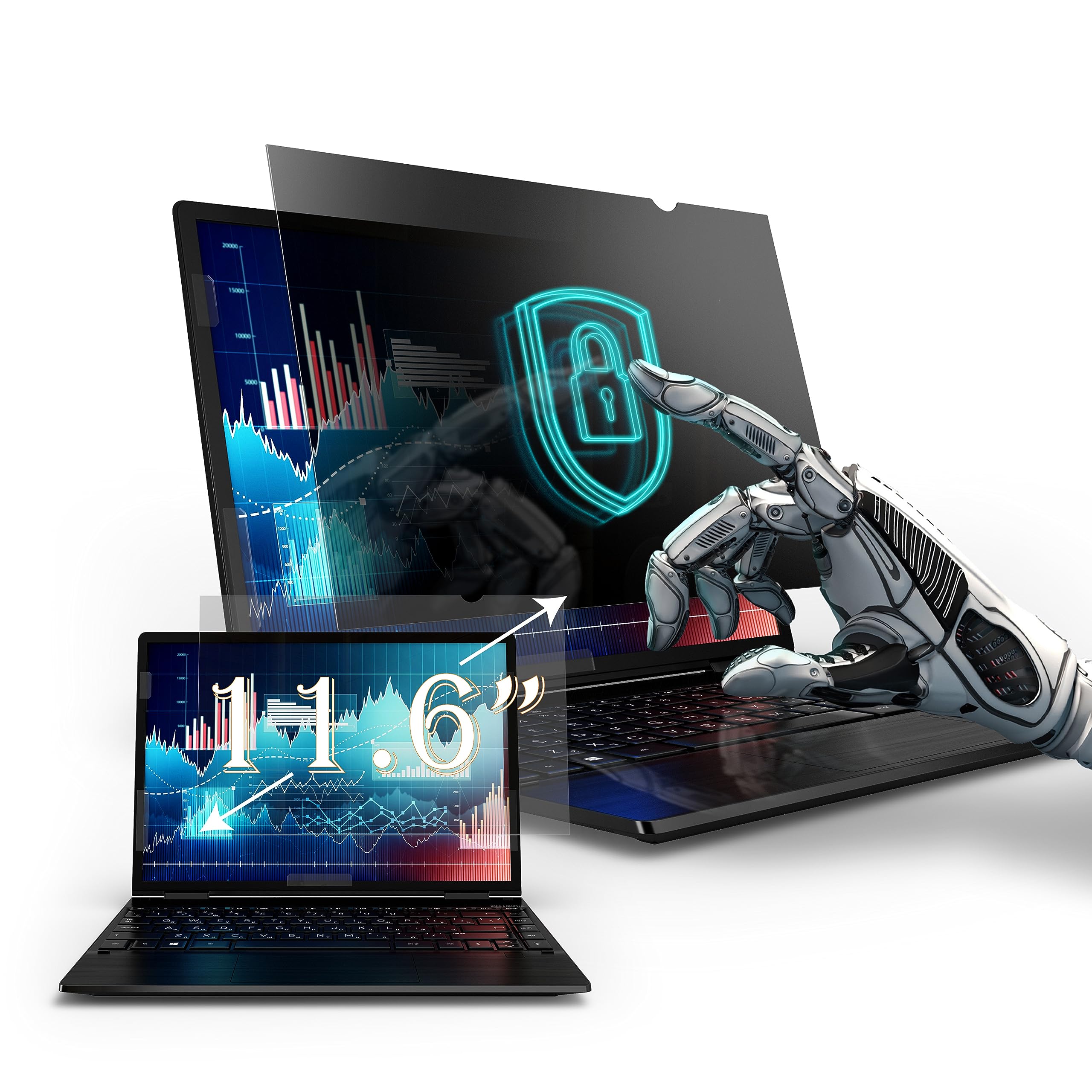 Privacy Screen Filter For 11.6 Inches Laptop, Screen Protector Size Is 10.12 Inch Width X 5.71 Inch Height