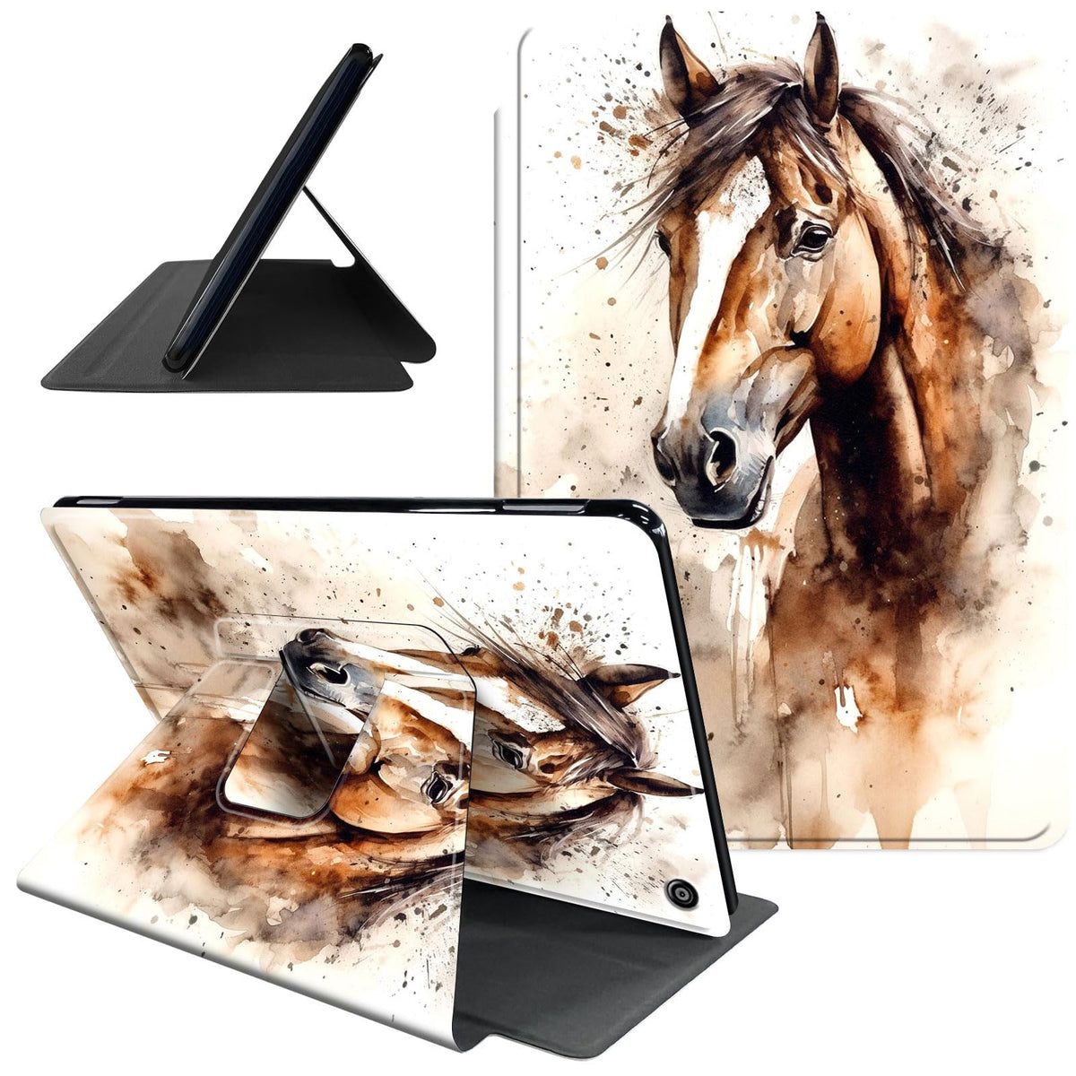 Case For Kindle Fire Hd 8 & 8 Plus Tablet (12Th Generation/10Th Generation, 2024/2022/2020 Release) 8'', 360 Degree Rotating Fol