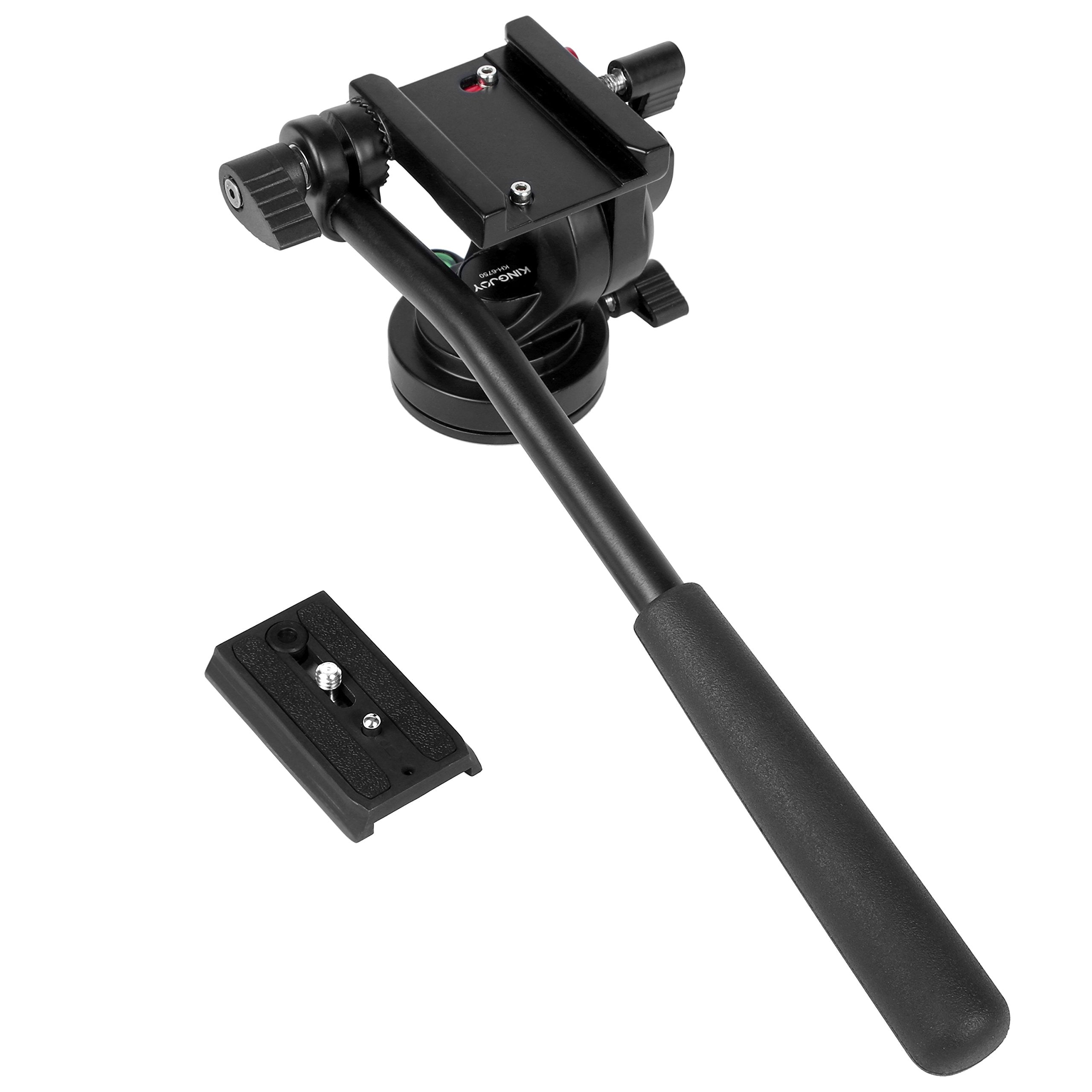 Kingjoy Mp Series Monopod Tripod 4 Section Twist Lock Telescoping Legs With Fluid Drag Head And Folding Three Support Stand Base