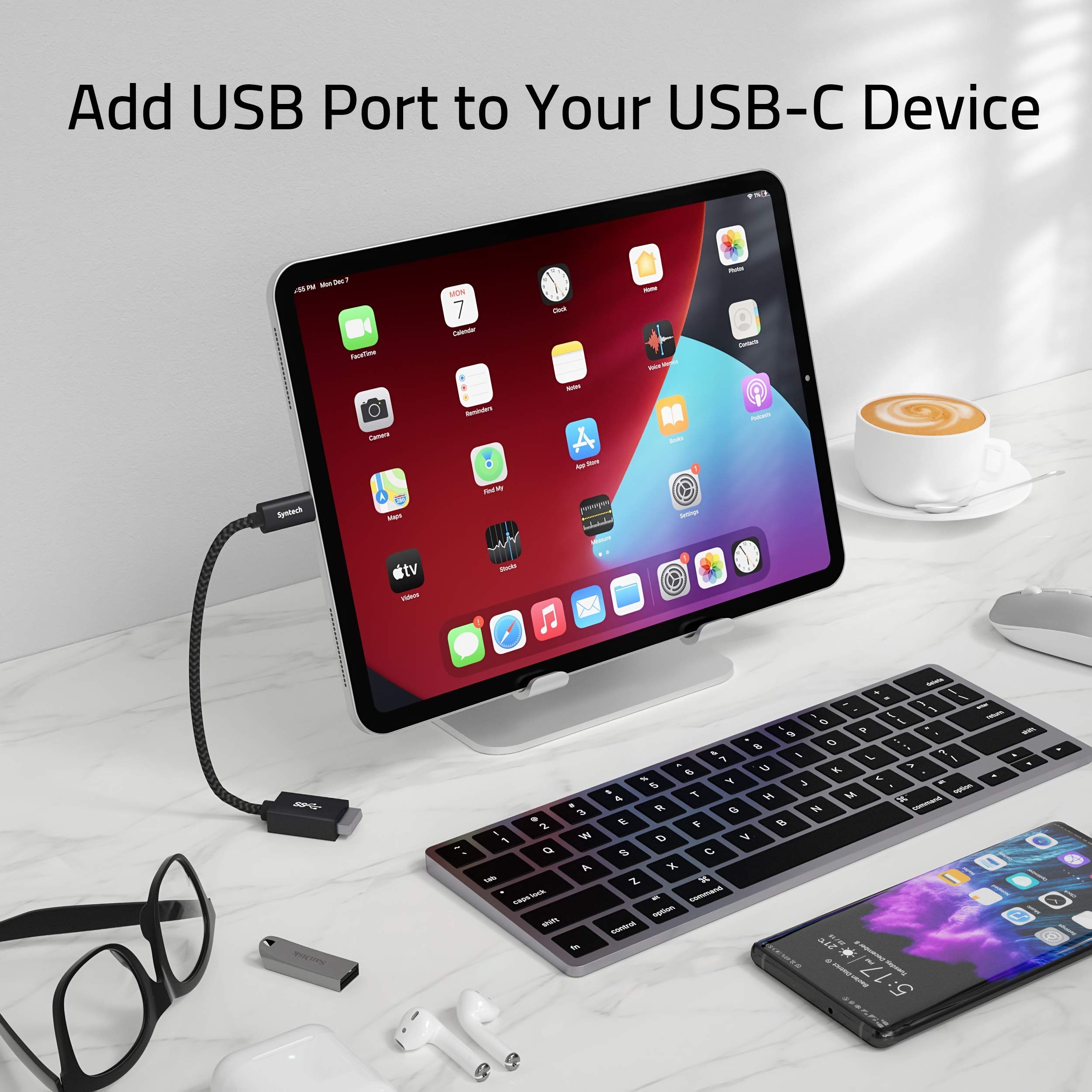 Syntech Usb C To Usb Adapter, 2 Pack Usb C To Usb3,Usb Type C To Usb,Thunderbolt 3 To Usb Female Adapter Otg Cable Compatible Wi