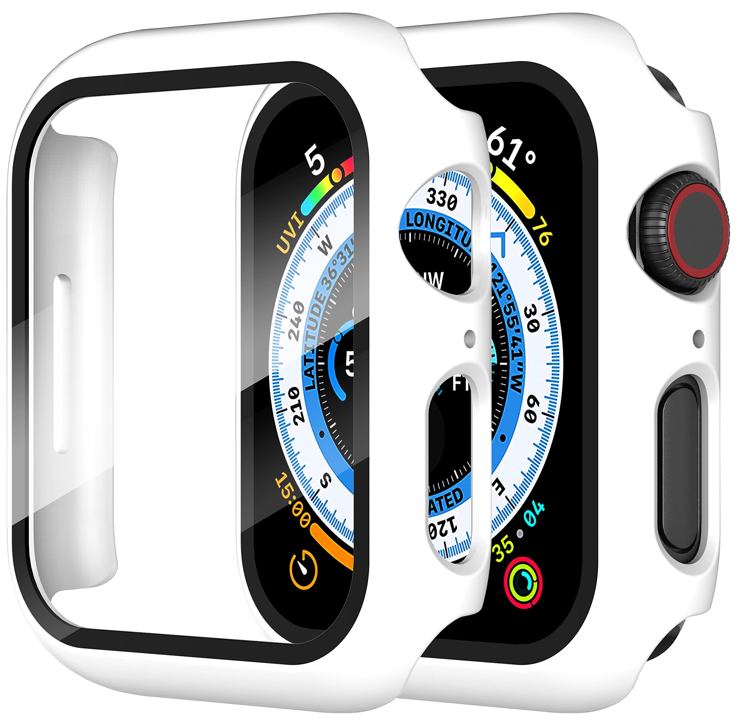 Diruite 2 Pack For Apple Watch Series 8/7/6/5/4/Series Se/Se 2 40Mm All Around Screen Protector Case, Tempered Glass Screen Prot