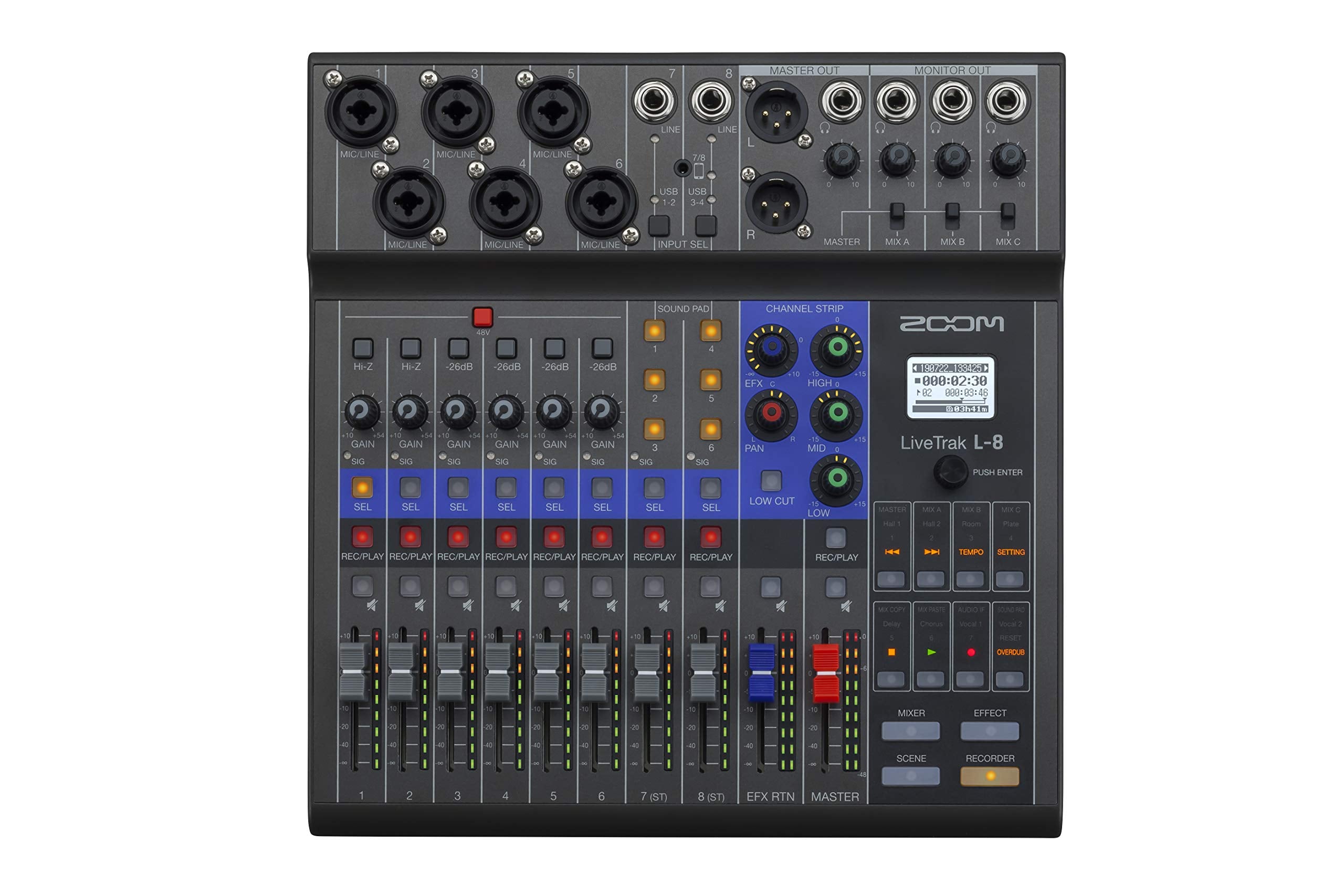 Zoom LiveTrak L-8 Portable 8-Channel Digital Mixer and Multitrack Recorder