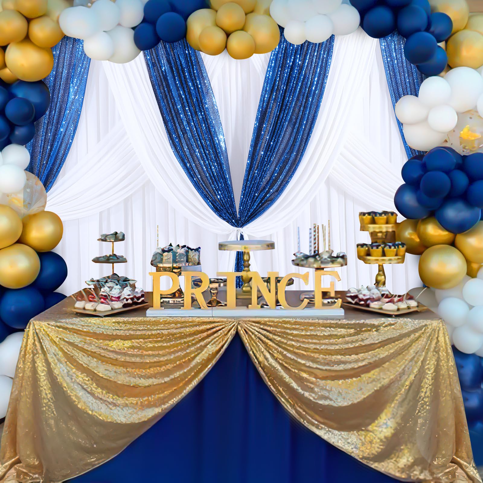 B Cool Royal Blue Sequin Backdrop Curtains 2 Packs 2Ftx8Ft Sparkly Backdrop Fabric Glitter Backdrop For Party Ceremony Wedding B