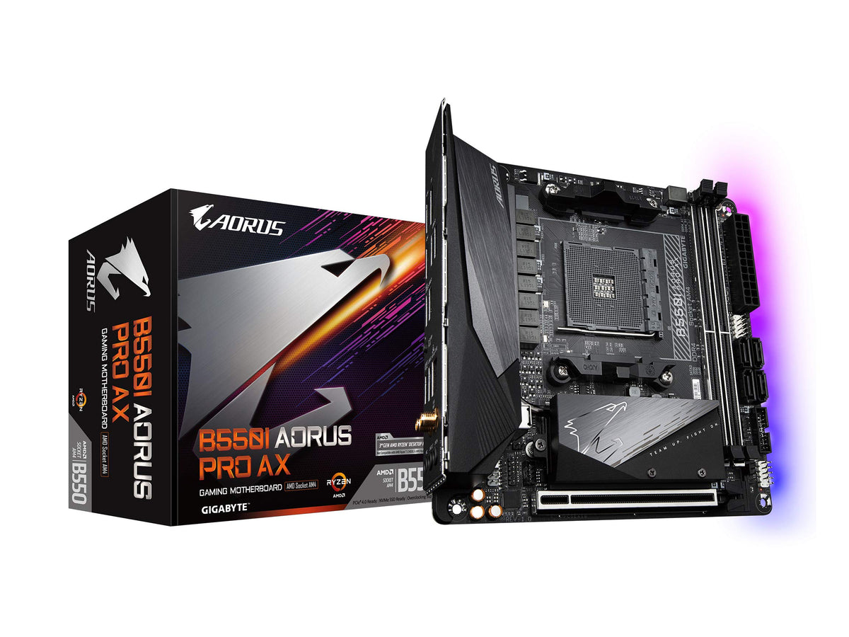 Gigabyte B550I Aorus Pro Ax (Am4 Amd/B550/Mini Itx/Dual M.2/Sata 6Gb/S/Usb 3.2 Gen 1/Wifi 6/2.5 Gbe Lan/Pcie4.0/Realtek Alc1220 