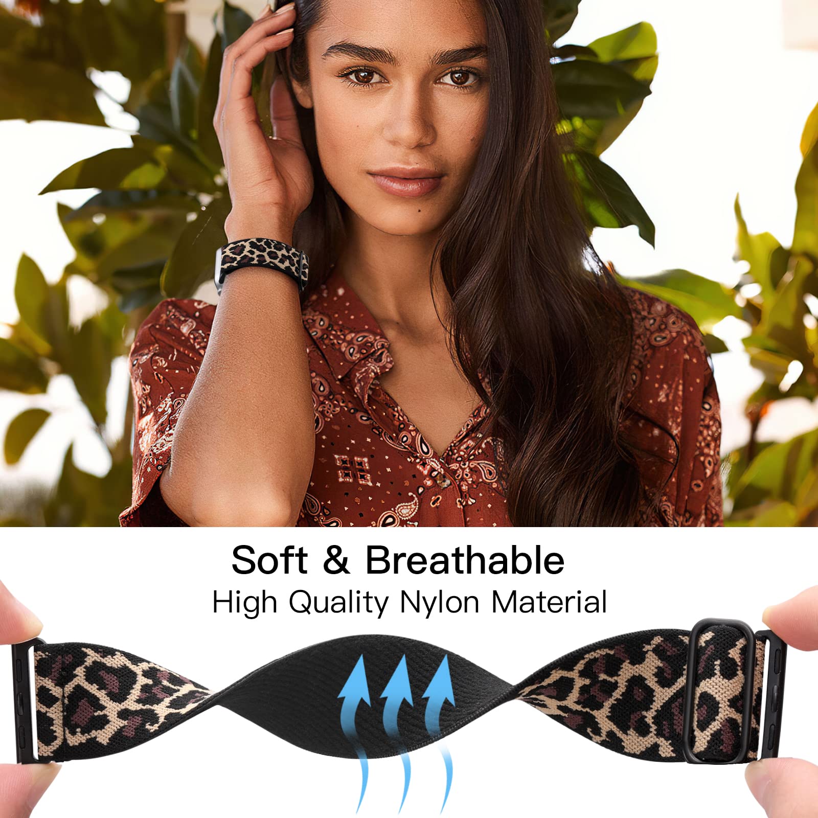 Lerobo Compatible With Apple Watch Bands For Women 40Mm 38Mm 41Mm 42Mm Soft Nylon Stretchy Solo Loop For Iwatch Bands Se Series