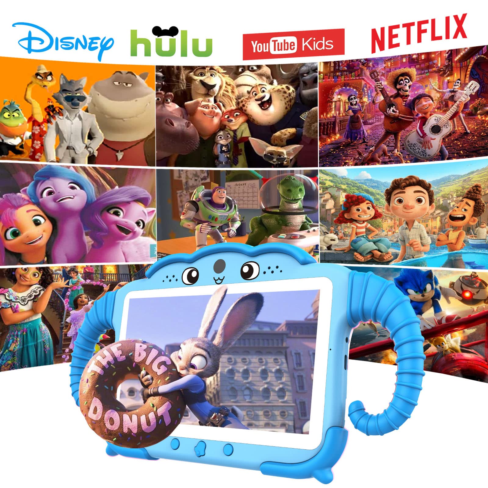 Kids Tablet 7 Inch Tablet For Kids Toddlers Tablet With Case Wifi Dual Camera, Kids Android Learning Tablet Kids Software Instal