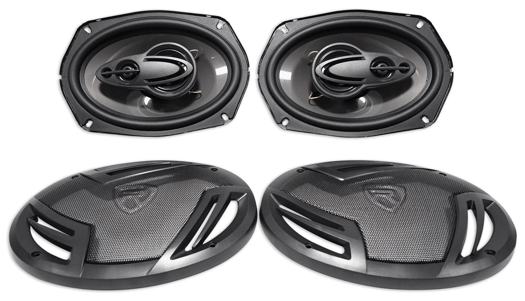 Pair Rockville Rv69.4A 6X9'' 4 Way Car Speakers 1000 Watts/220W Rms Cea Rated,Black