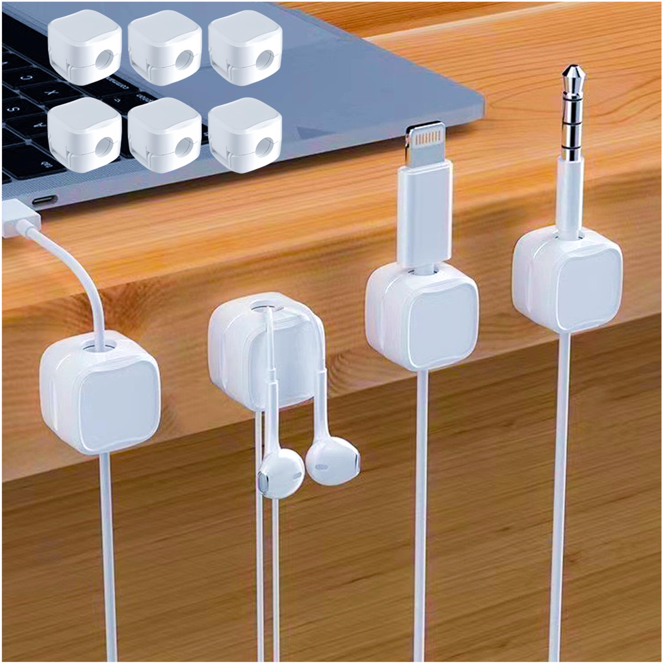 Ytdsup Cord Organizer 6 Pack, Strong Adhesive Desk Cable Management Easy Open, Harging Cords Wire Holder Organizer Neatly For Of