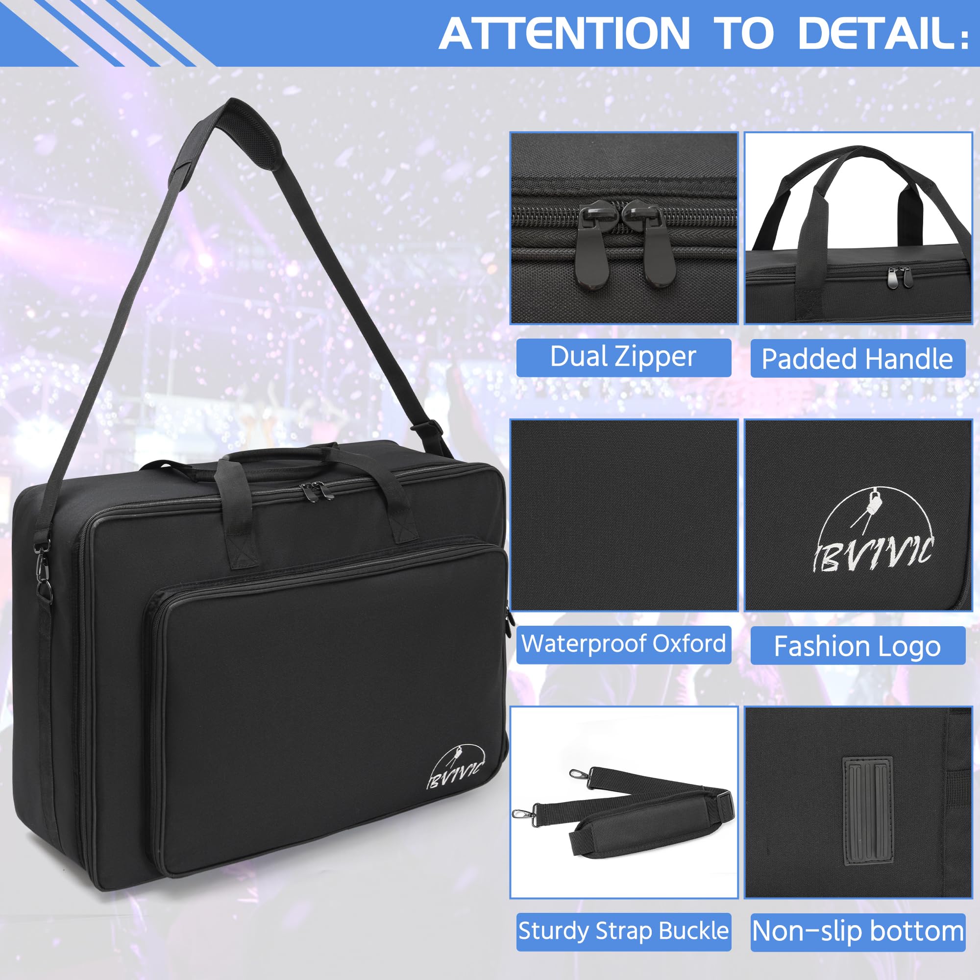 IBVIVIC 10 Par Lights Bag - Padded Spotlight Storage with Dividers, Handle & Straps