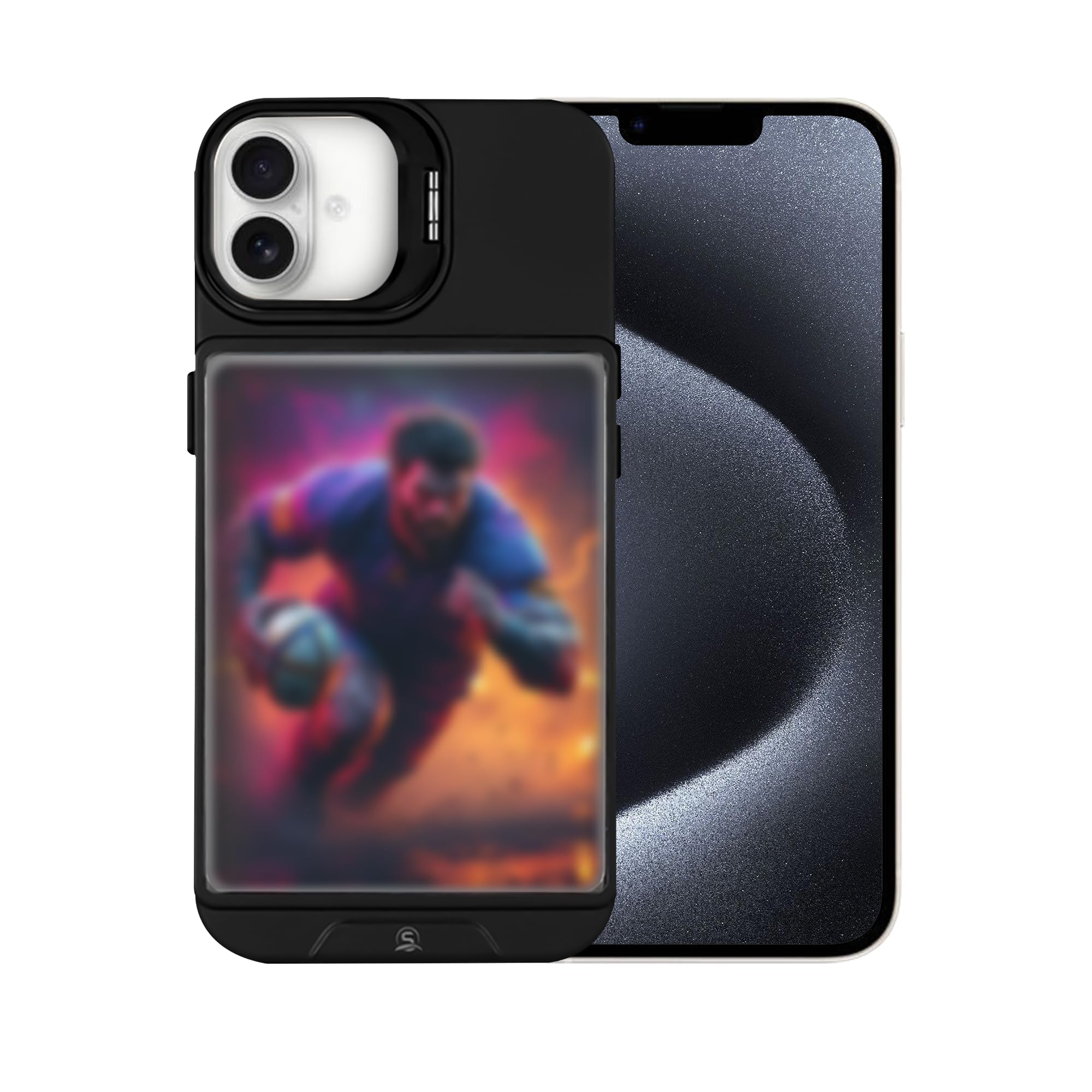 TopWrack Display Phone Case for iPhone 16 Plus - Clear Back Card Holder Case with Built-in Kickstand, Includes 5 Protective Card