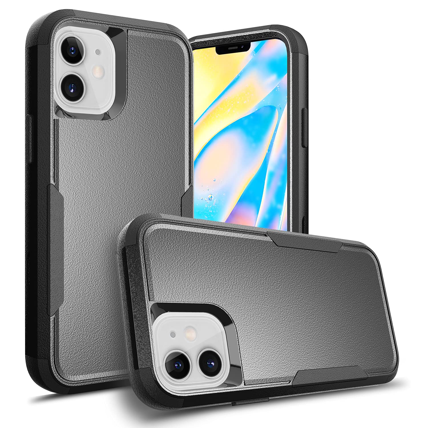 Compatible For Apple Iphone 11 Cases, Men Heavy Duty [ Black & Black ] Cover With [ Shockproof ] Protective Phone Case For Iphon