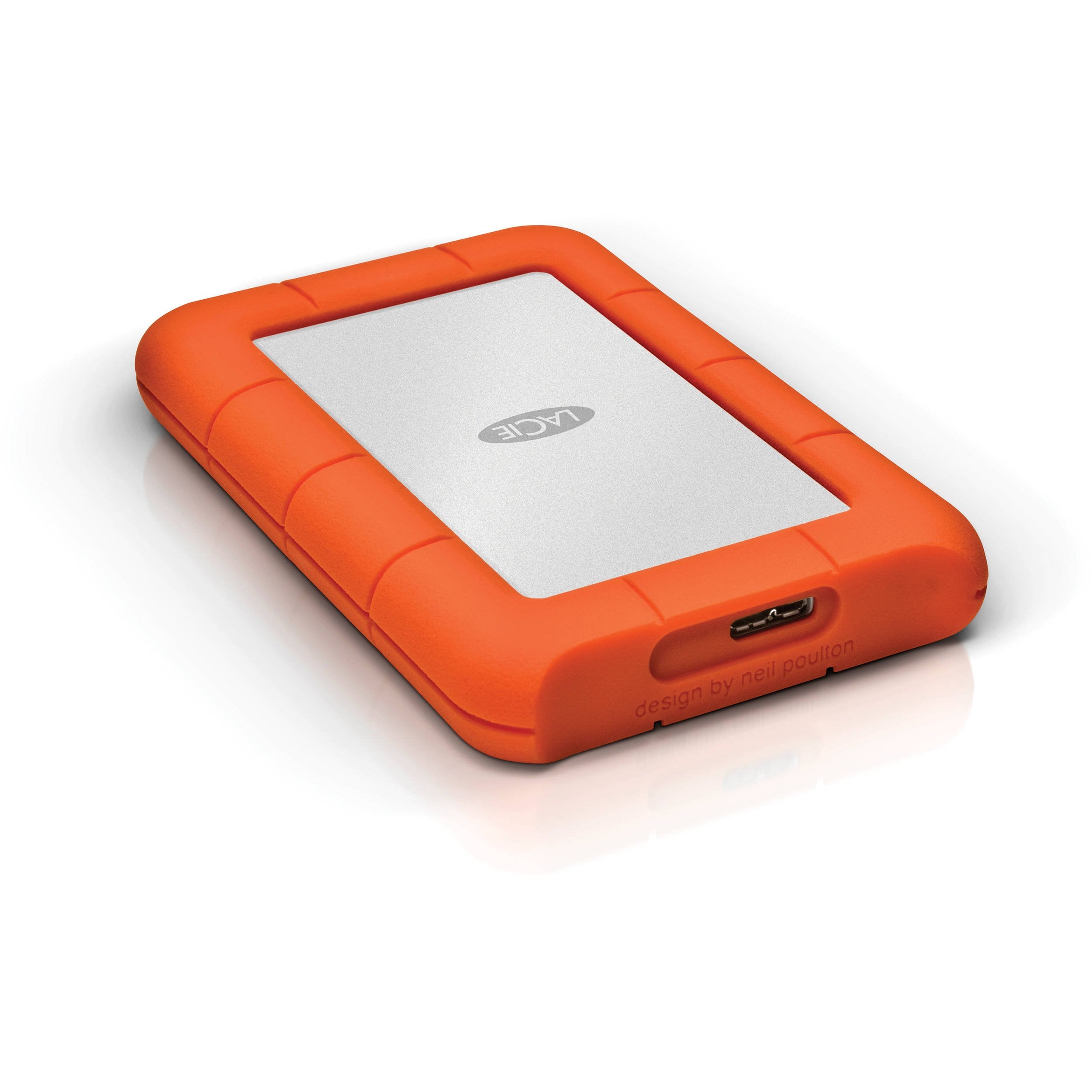 Lacie Lac301558 Rugged Mini Usb 30 Portable External Hd, Orange, 1Tb