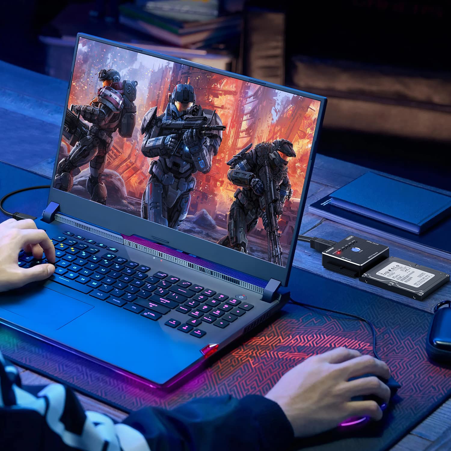 Fideco Sata/Ide To Usb 3.0 Adapter, Hard Drive Adapter Cable For Universal 2.5/3.5 Inch Ide/Sata External Hdd Ssd, 5.25 Inch Dvd