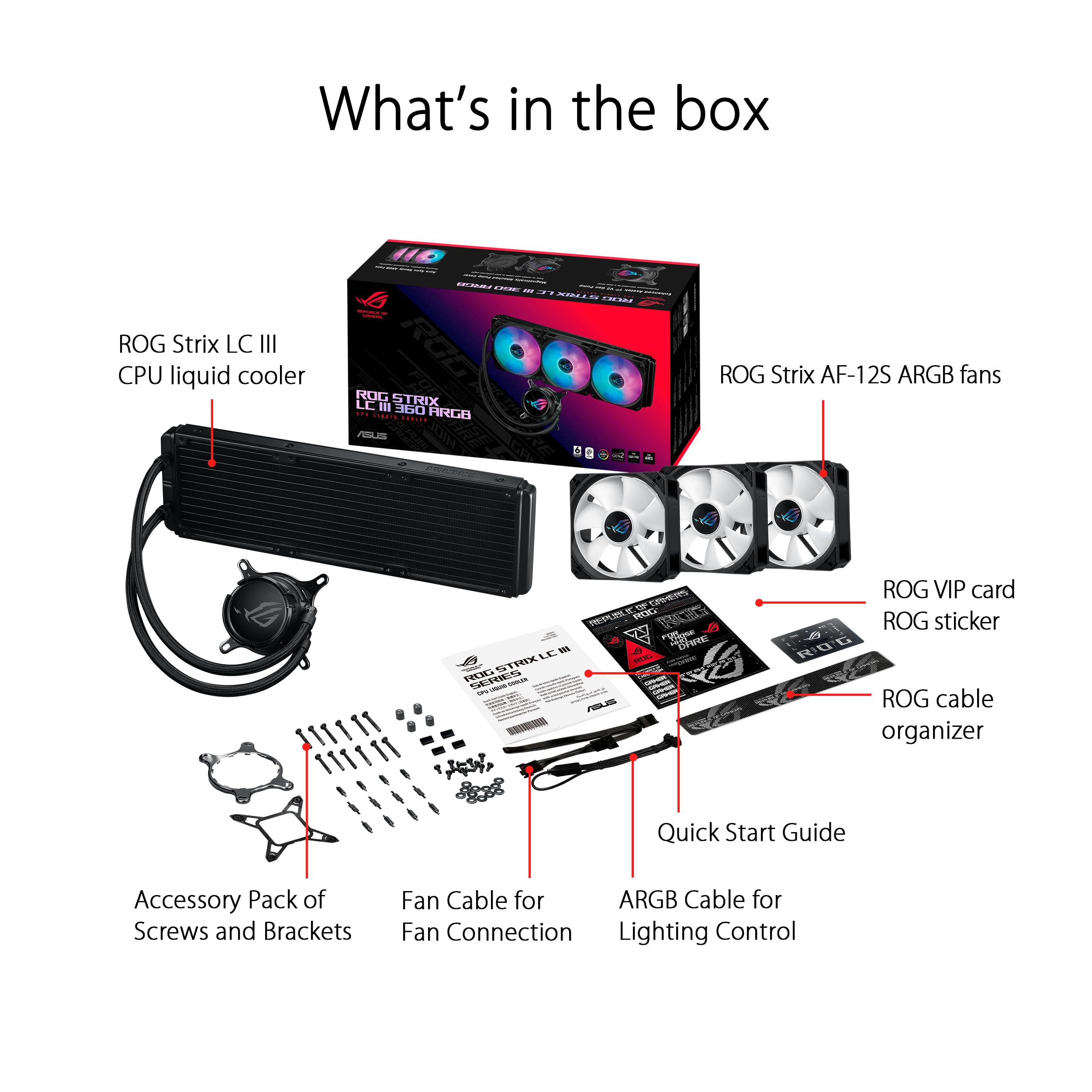 Asus Rog Strix Lc Iii 360 Argb All In One Cpu Liquid Cooler With 360 Rotatable Water Block, Aseteks New Gen7 V2 Pump, Premium Ro