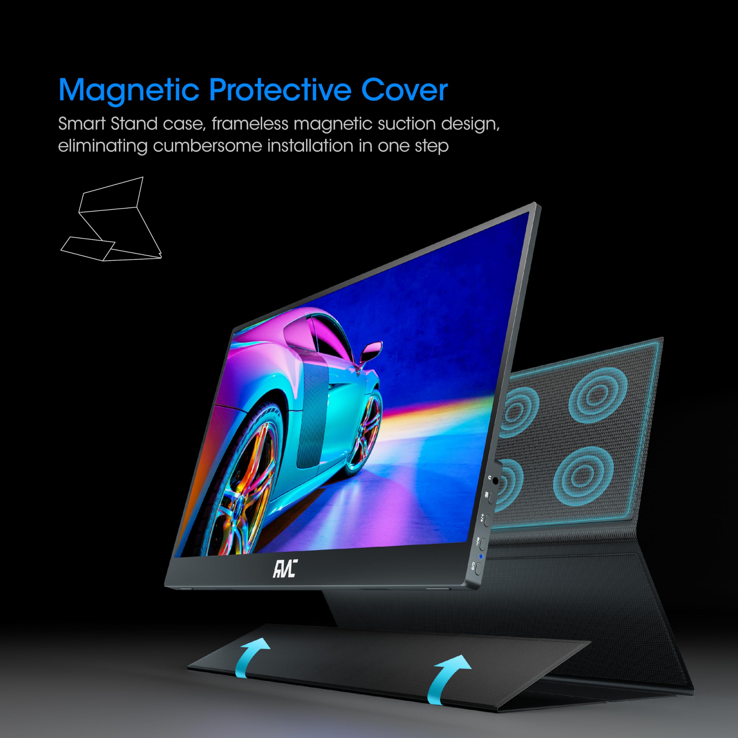 15.6'' Portable Monitor For Laptop 1080 Fhd (Metal Body) Small Monitor Usb C, Hdmi Portable Screen For Laptop Compatible With Wi