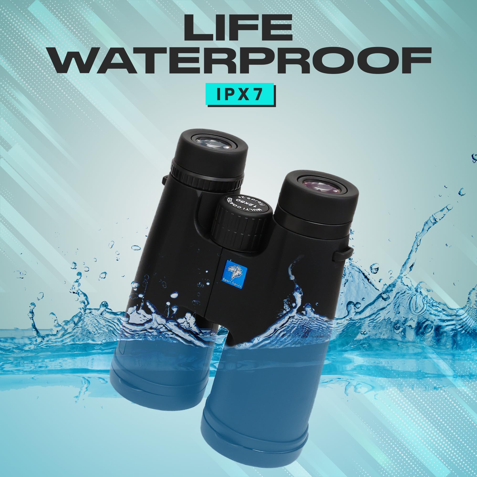 Wallecom 12X50 Hd High Powered Binoculars For Adults With Crystal Clear Low Light Vision, Lightweight, Waterproof, And Easy To F