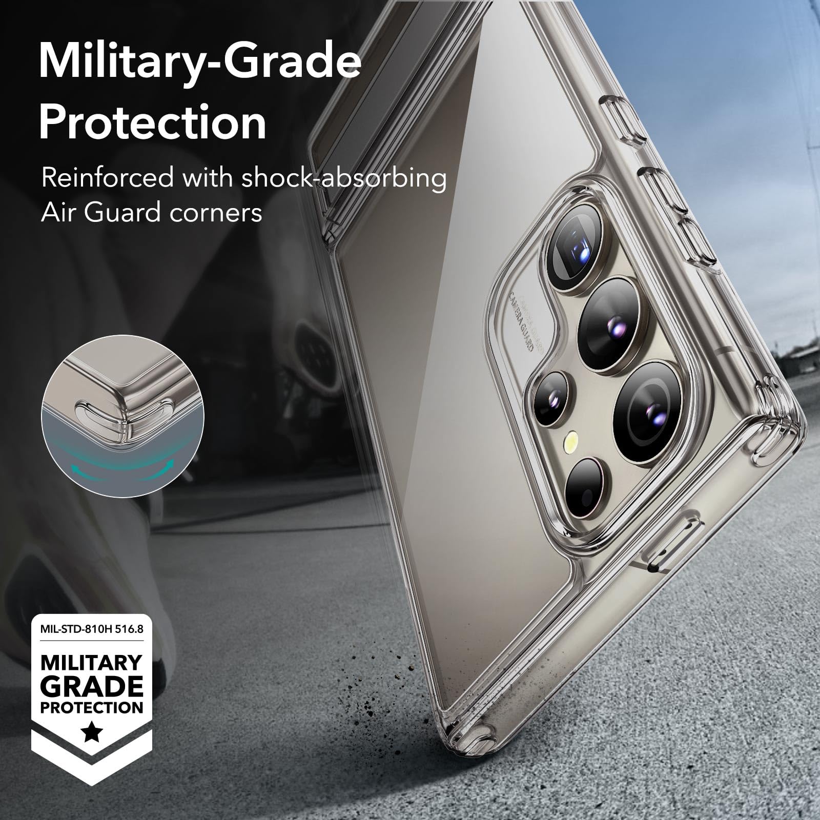 Esr For Samsung Galaxy S24 Ultra Case, With Kickstand 3 Stand Modes, Military Grade Drop Protection Shockproof, Slim Fit For S24