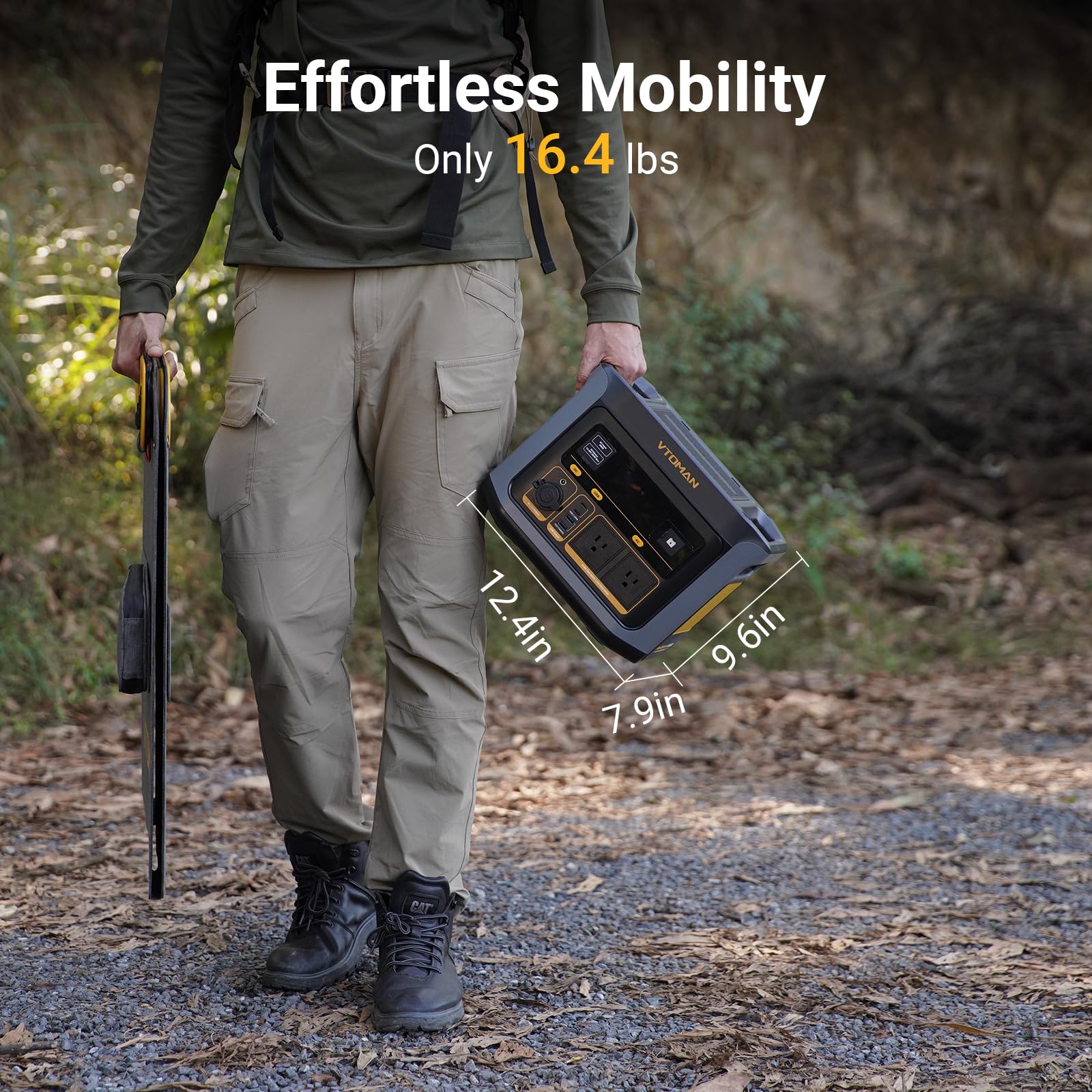 Vtoman Flashspeed 600 Portable Power Station With 200W Solar Panel - 499Wh/600W(1200W Peak) Solar Generator With Lifepo4 Battery