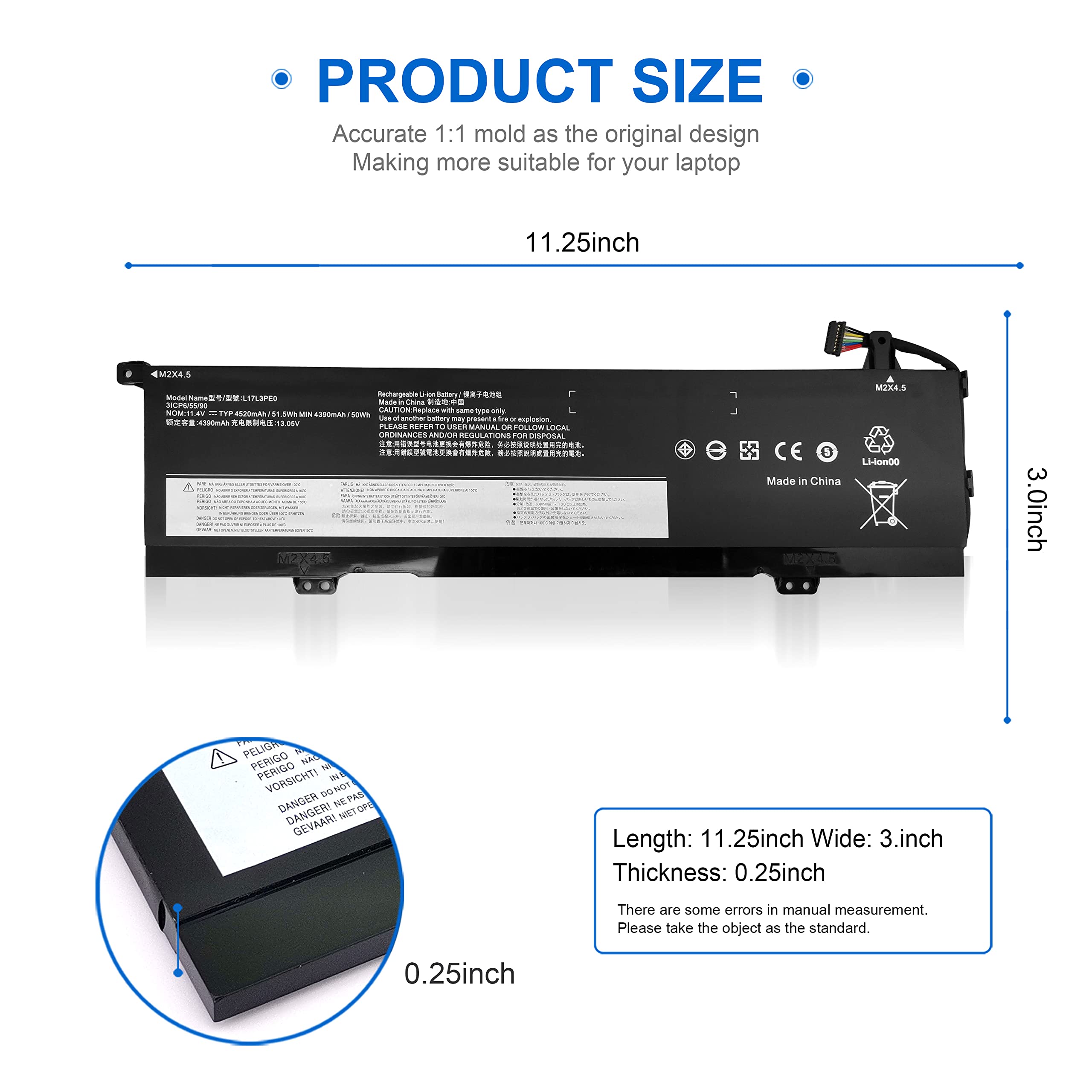 Wymisnit L17C3Pe0 Battery For Lenovo Yoga 730 15 730 15Ikb 730 151Kb 730 15Lkb 730 15Iwl 730 151Wl 730 15Lwl Laptop Replacement